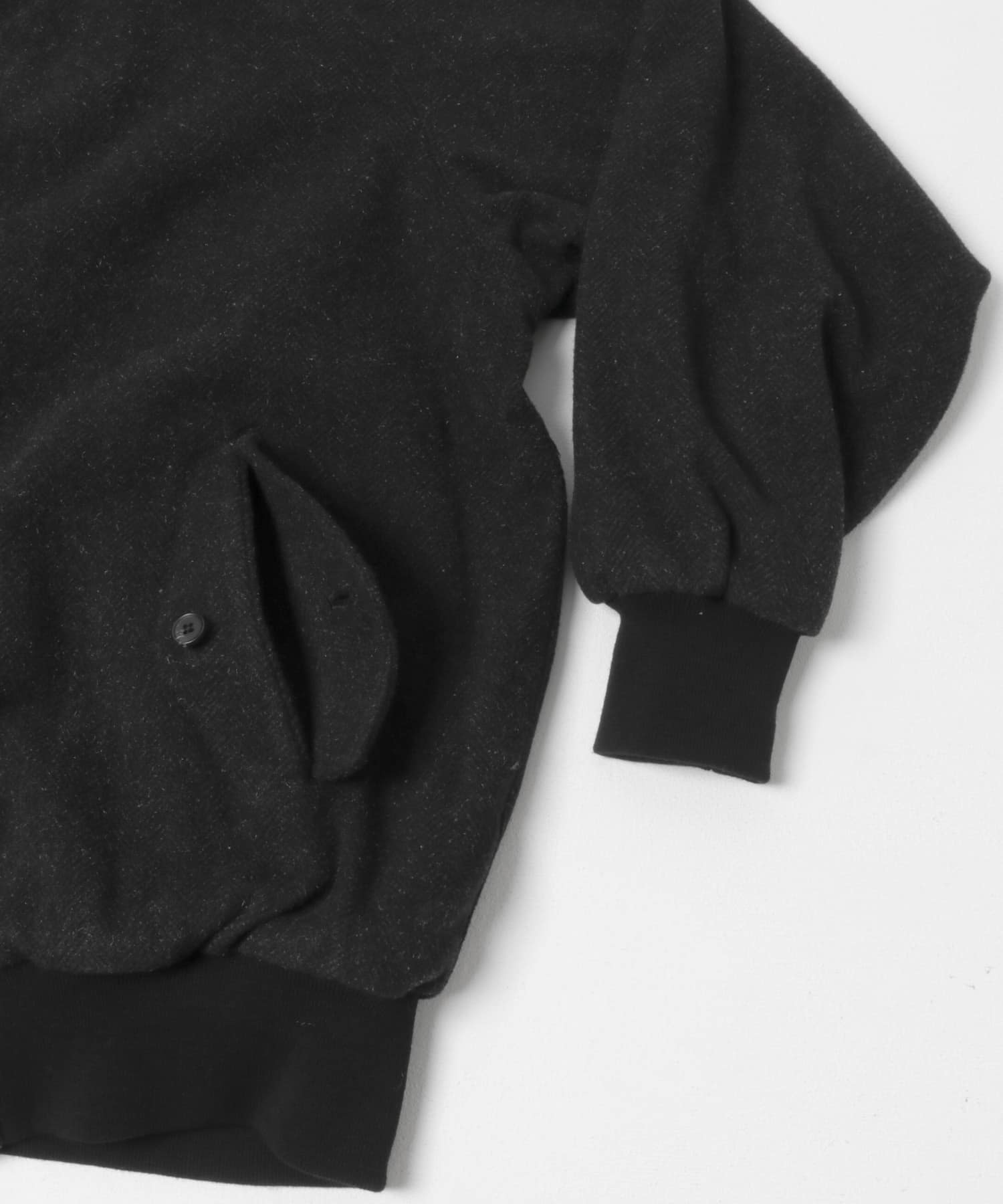 A PRESSE　Silk Cashmere Tweed Harrington Jacket CHARCOAL 2