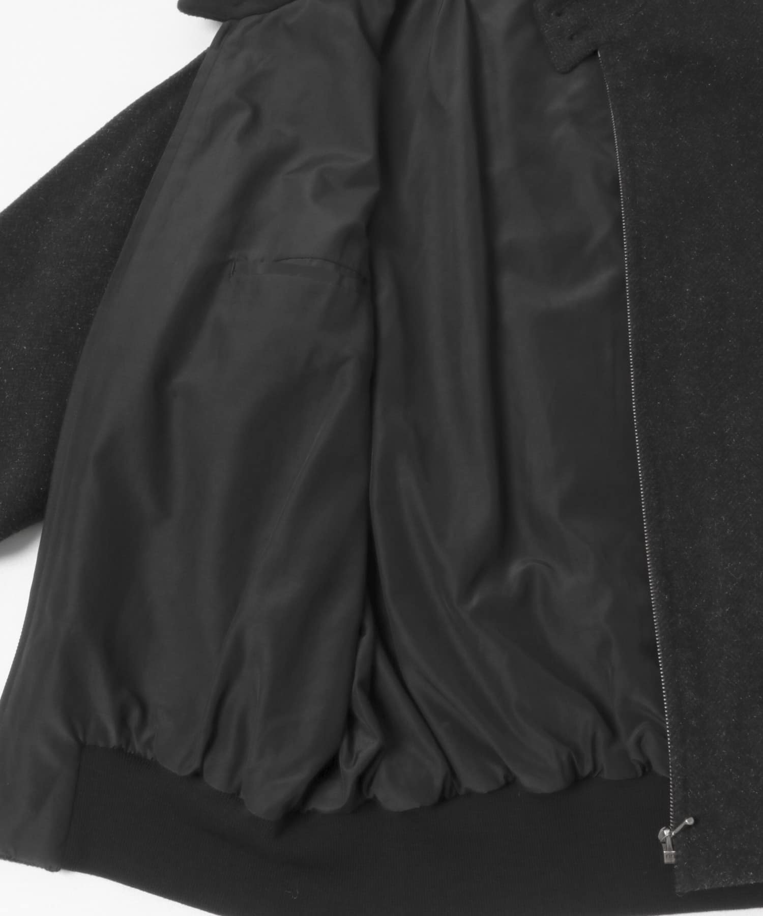 A PRESSE　Silk Cashmere Tweed Harrington Jacket CHARCOAL 2