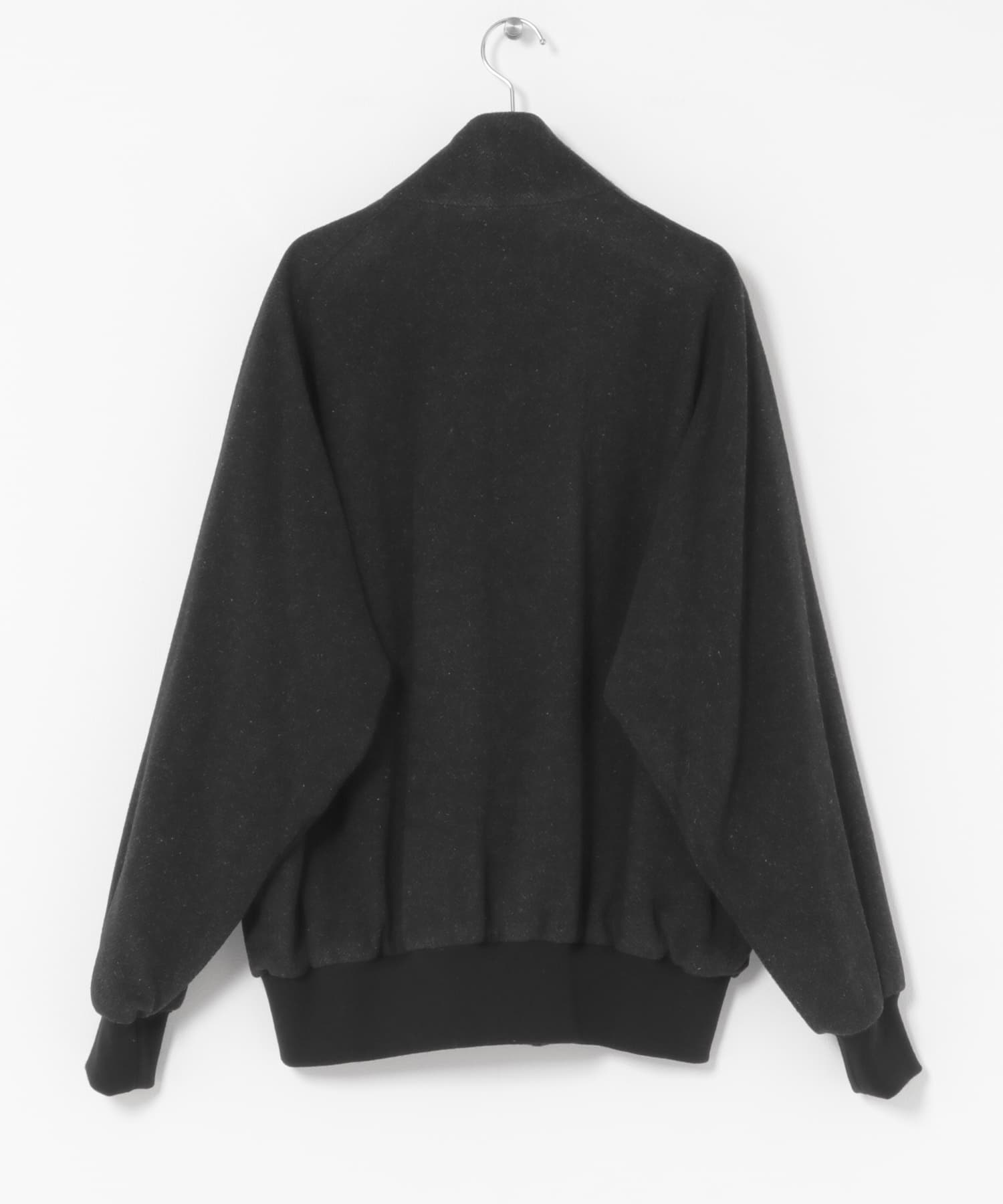 A PRESSE　Silk Cashmere Tweed Harrington Jacket CHARCOAL 2