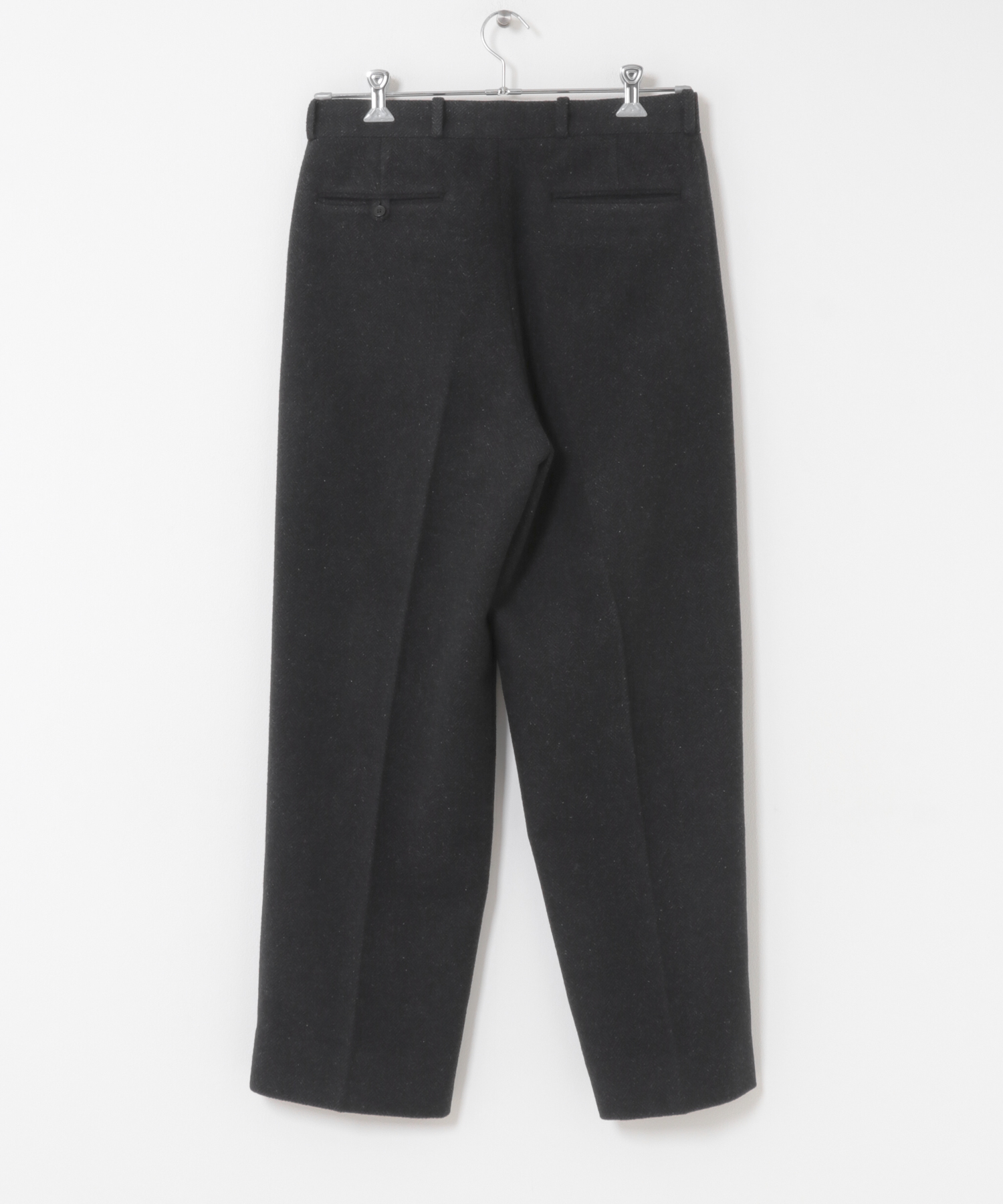 A PRESSE　Silk Cashmere Tweed Wide Trousers CHARCOAL 1