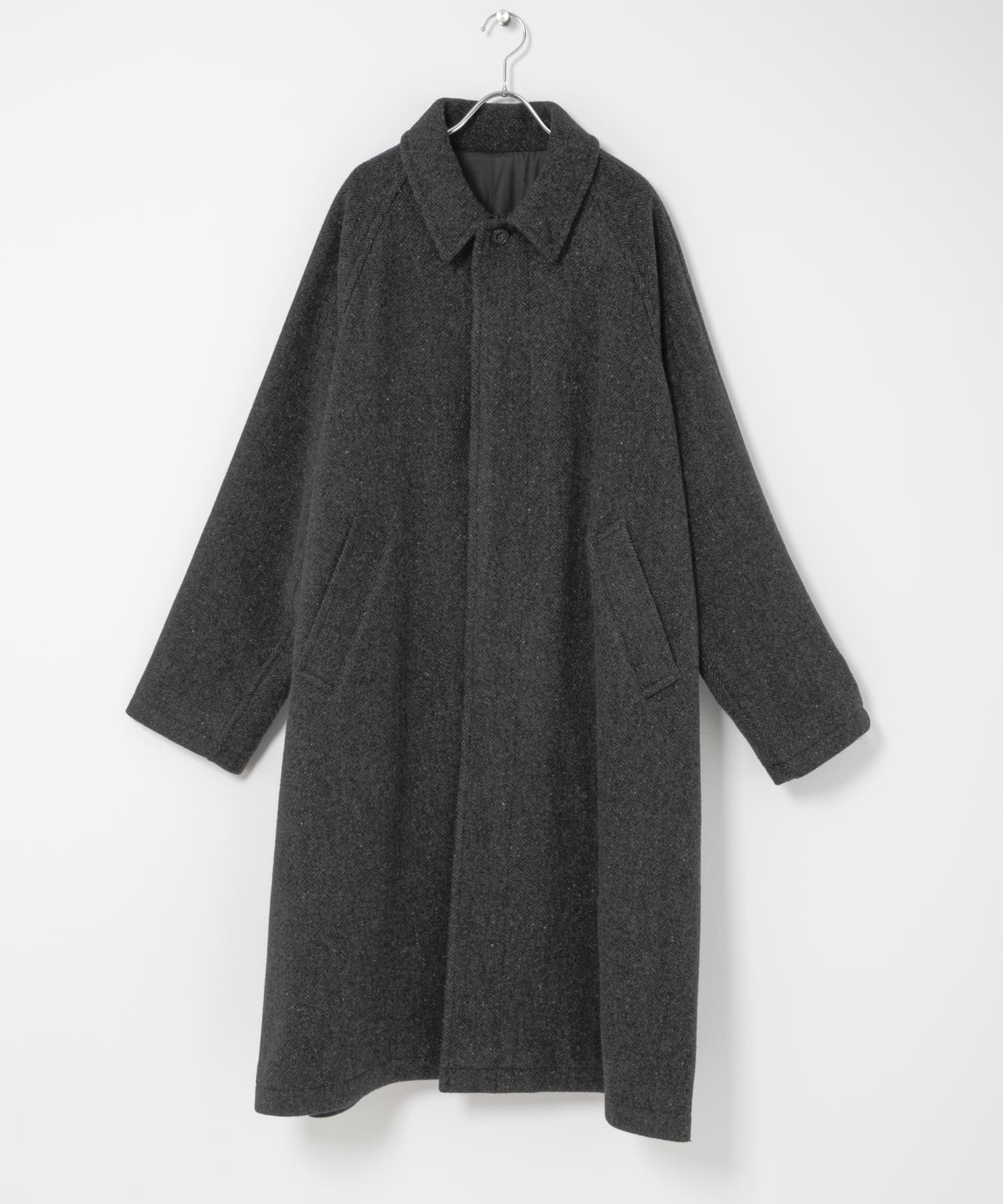 Unlikely　Balmacaan Coat Nep Tweed C/GRAY M