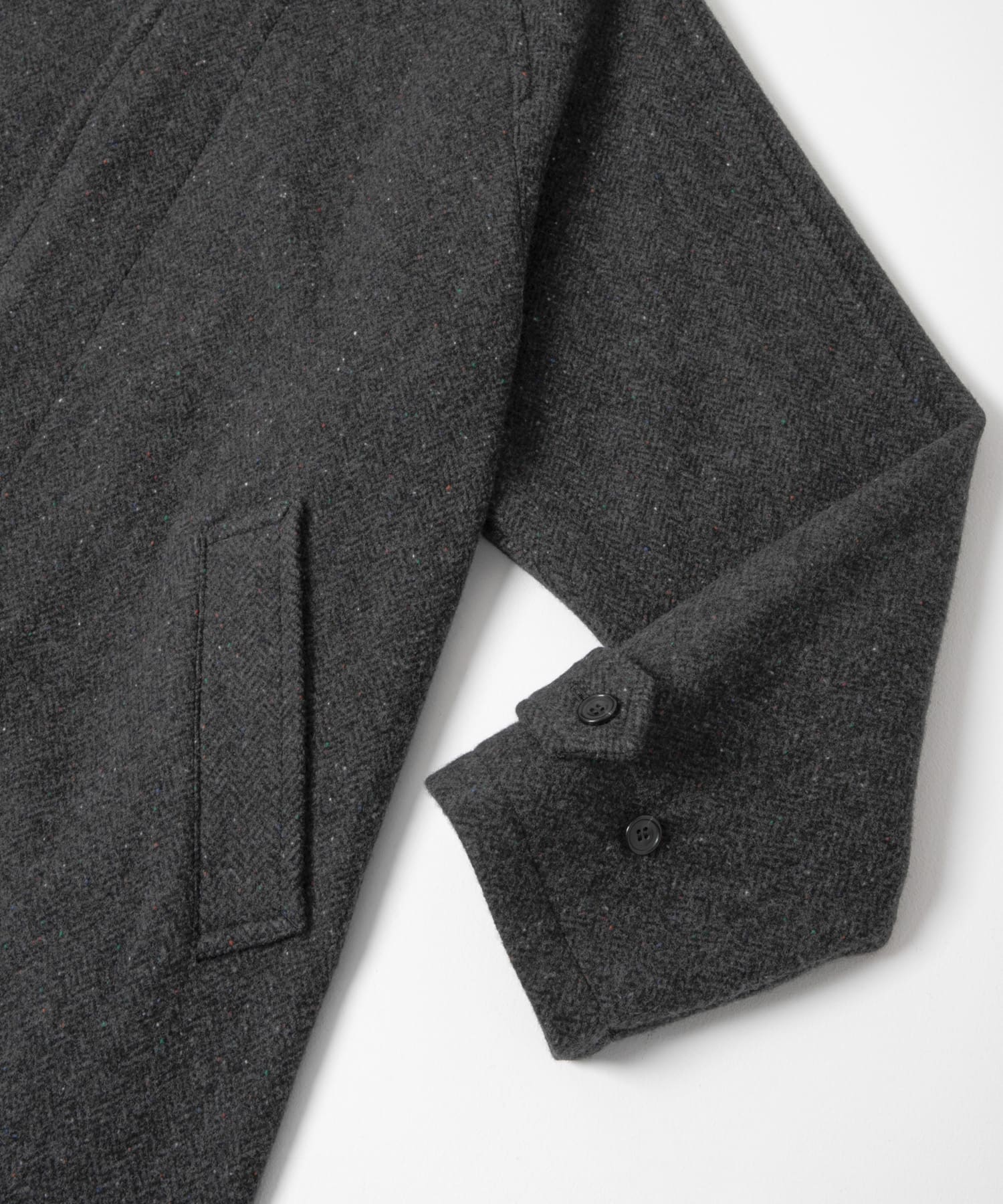 Unlikely　Balmacaan Coat Nep Tweed C/GRAY M