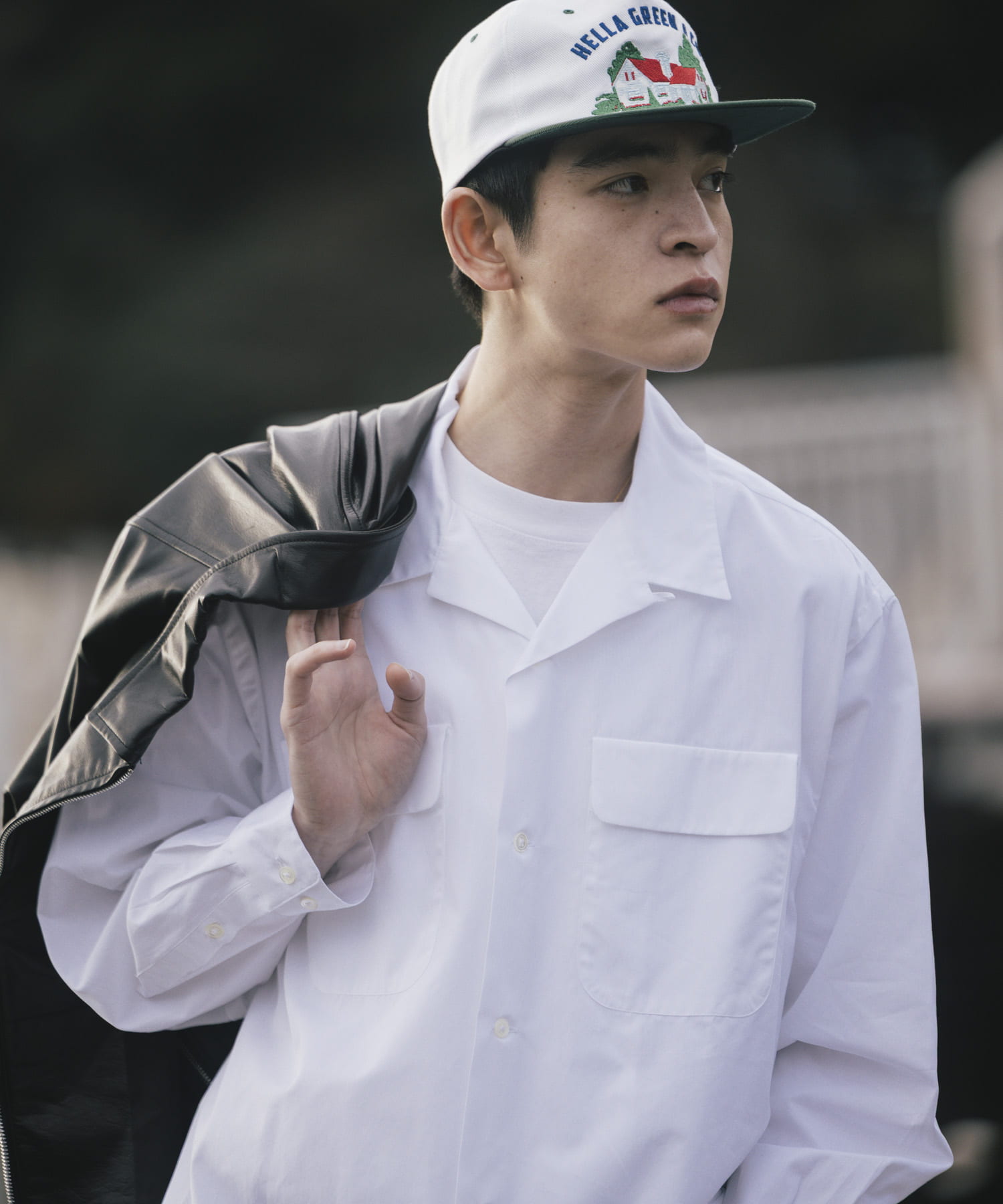 THE DAY　OPEN COLLAR SHIRT WHITE 1