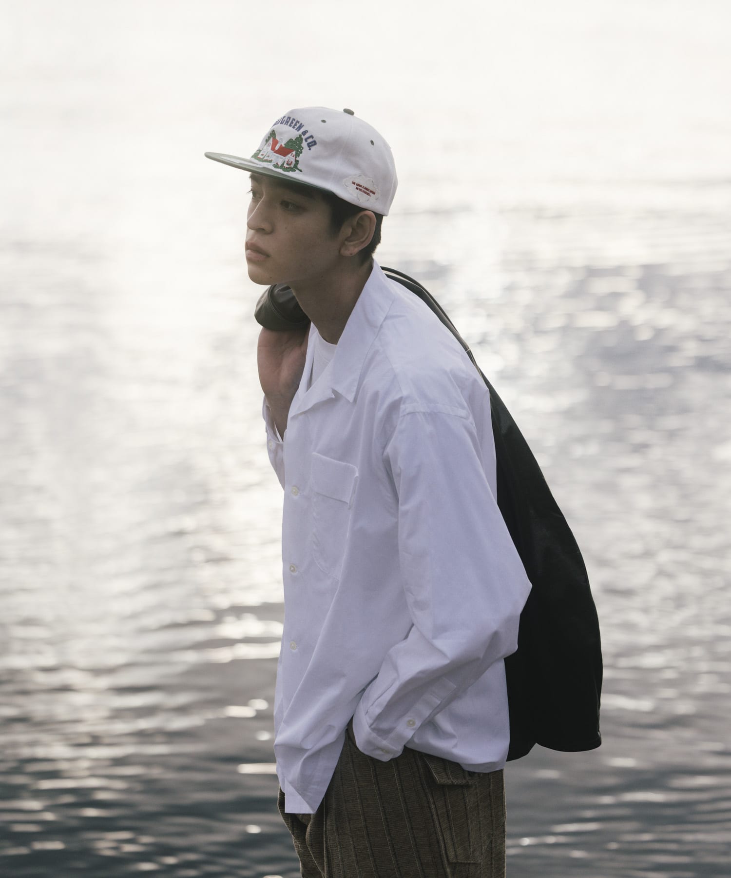 THE DAY　OPEN COLLAR SHIRT WHITE 1