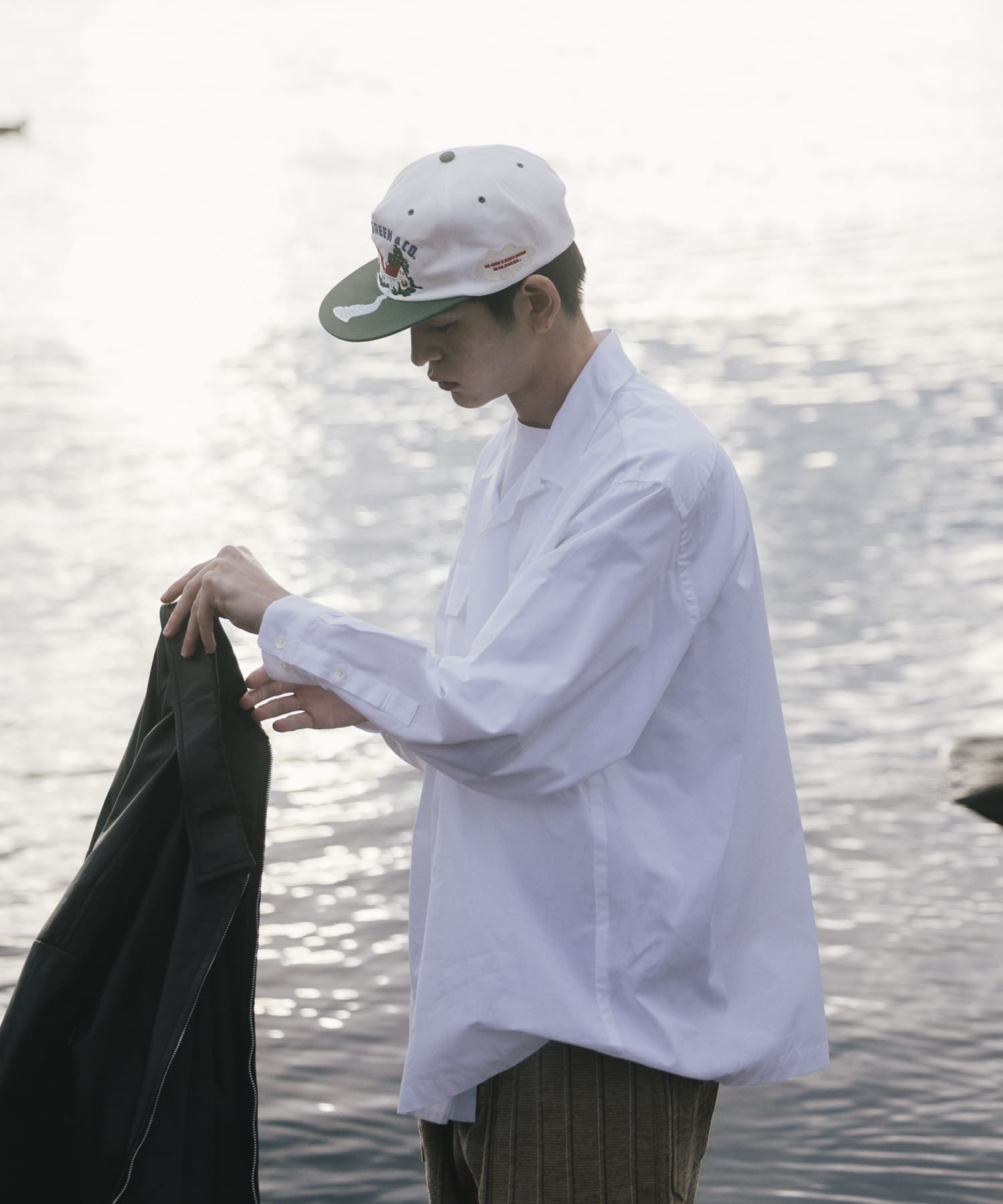 THE DAY　OPEN COLLAR SHIRT WHITE 1