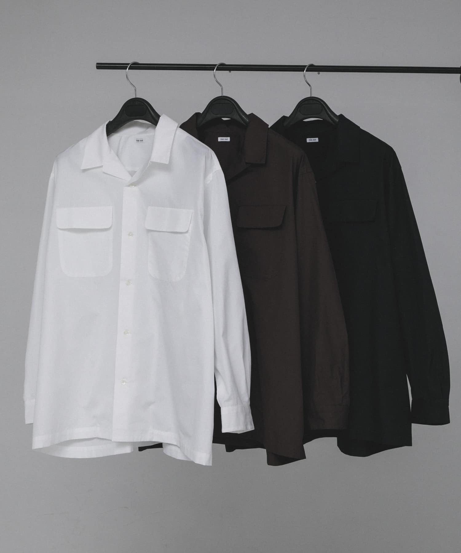 THE DAY　OPEN COLLAR SHIRT WHITE 1