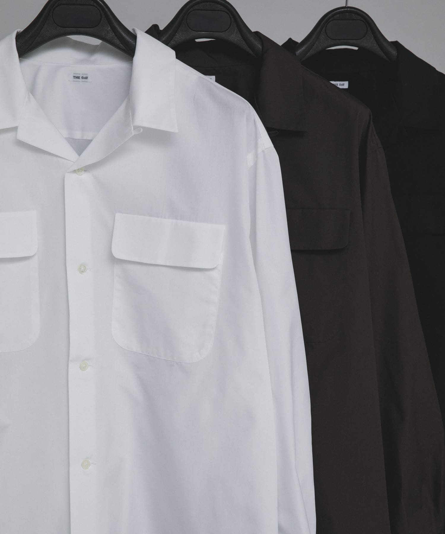 THE DAY　OPEN COLLAR SHIRT WHITE 1