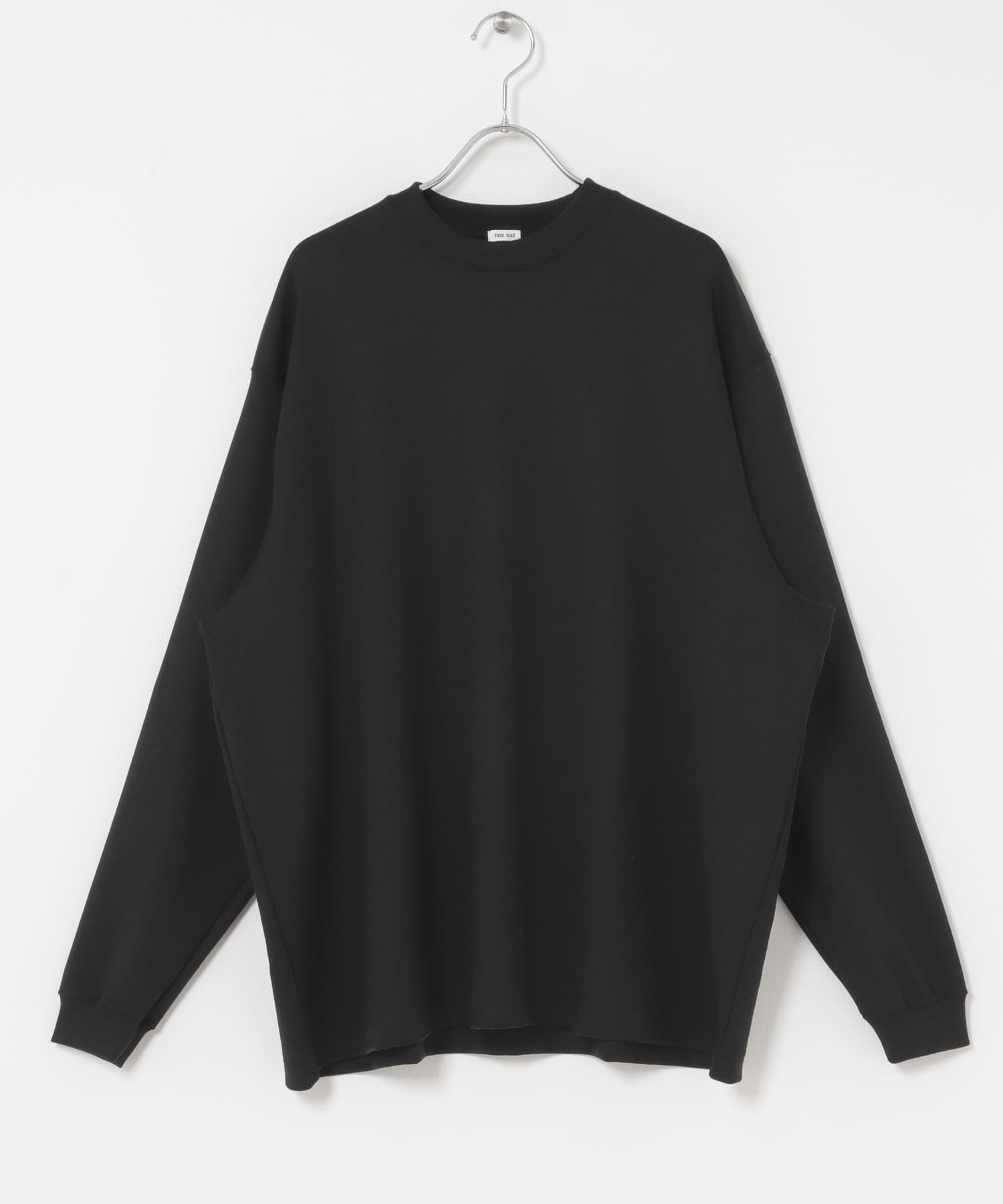 THE DAY　MERINO WOOL CREW NECK LONG SLEEVE SHIRT BLACK 1