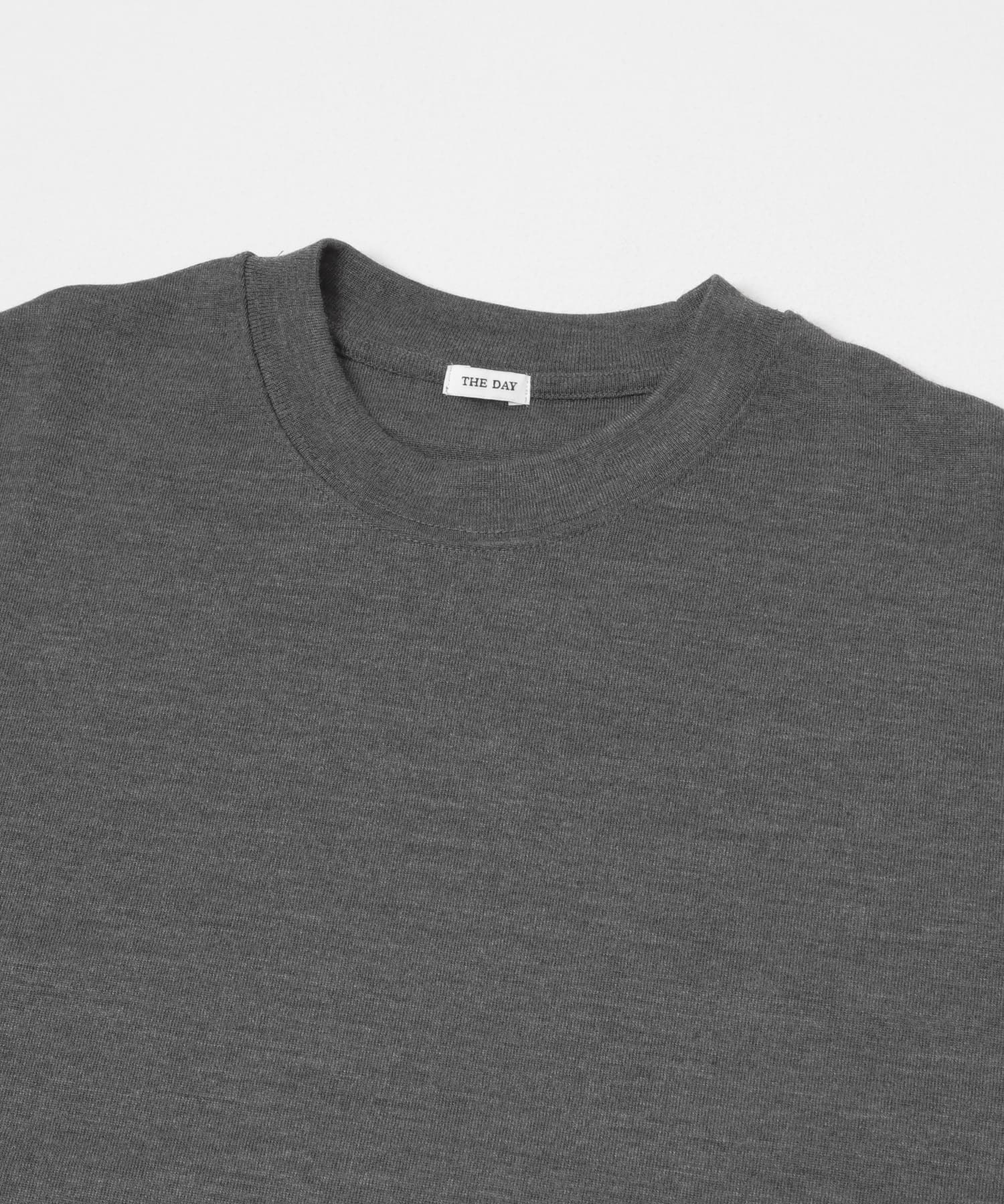 THE DAY　MERINO WOOL CREW NECK LONG SLEEVE SHIRT GRAY 1