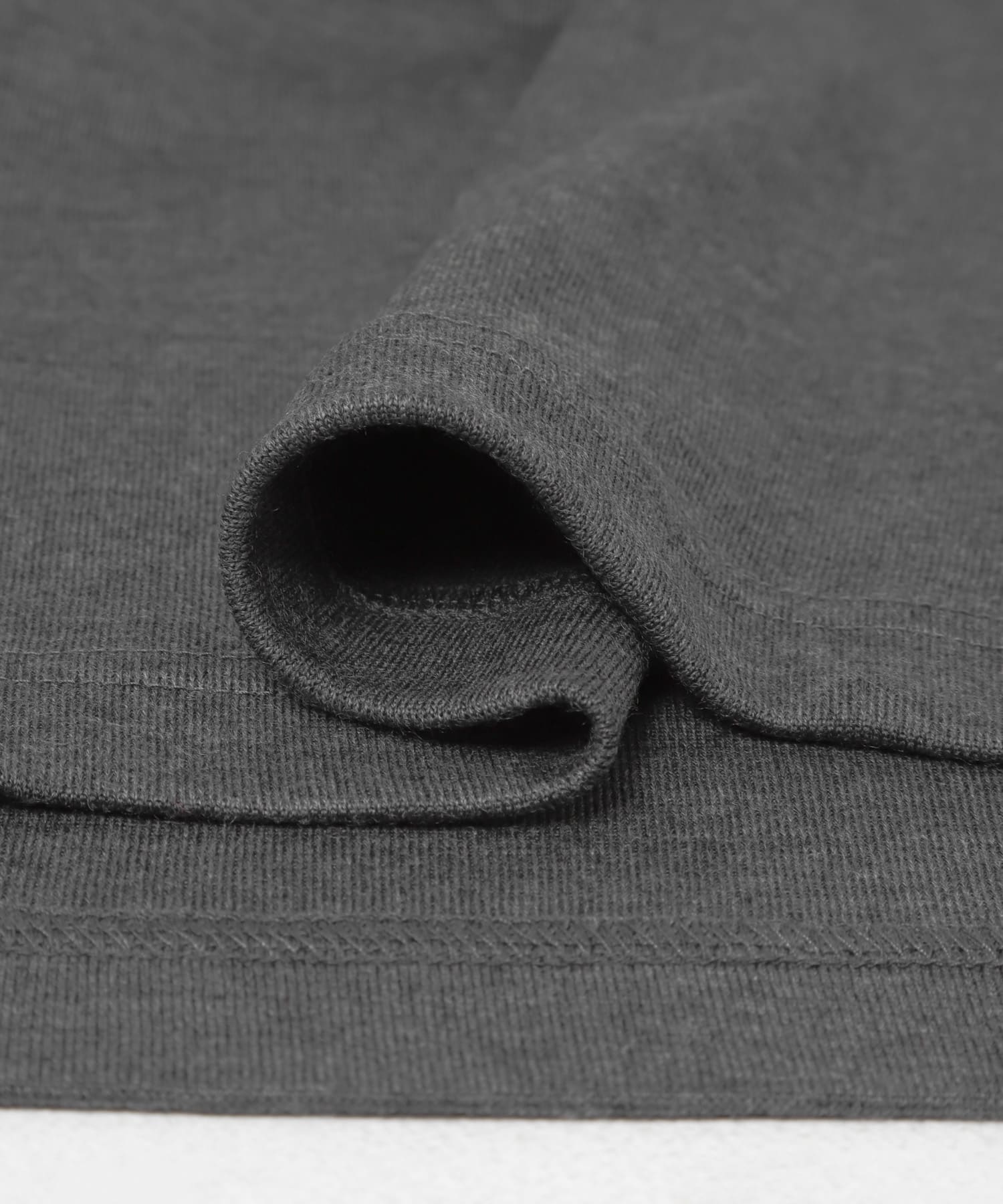 THE DAY　MERINO WOOL CREW NECK LONG SLEEVE SHIRT GRAY 1