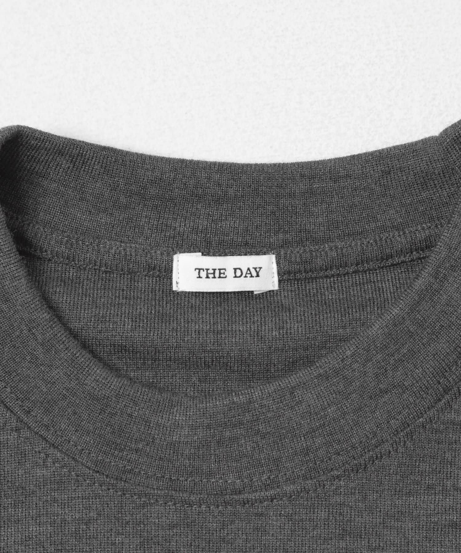 THE DAY　MERINO WOOL CREW NECK LONG SLEEVE SHIRT GRAY 1