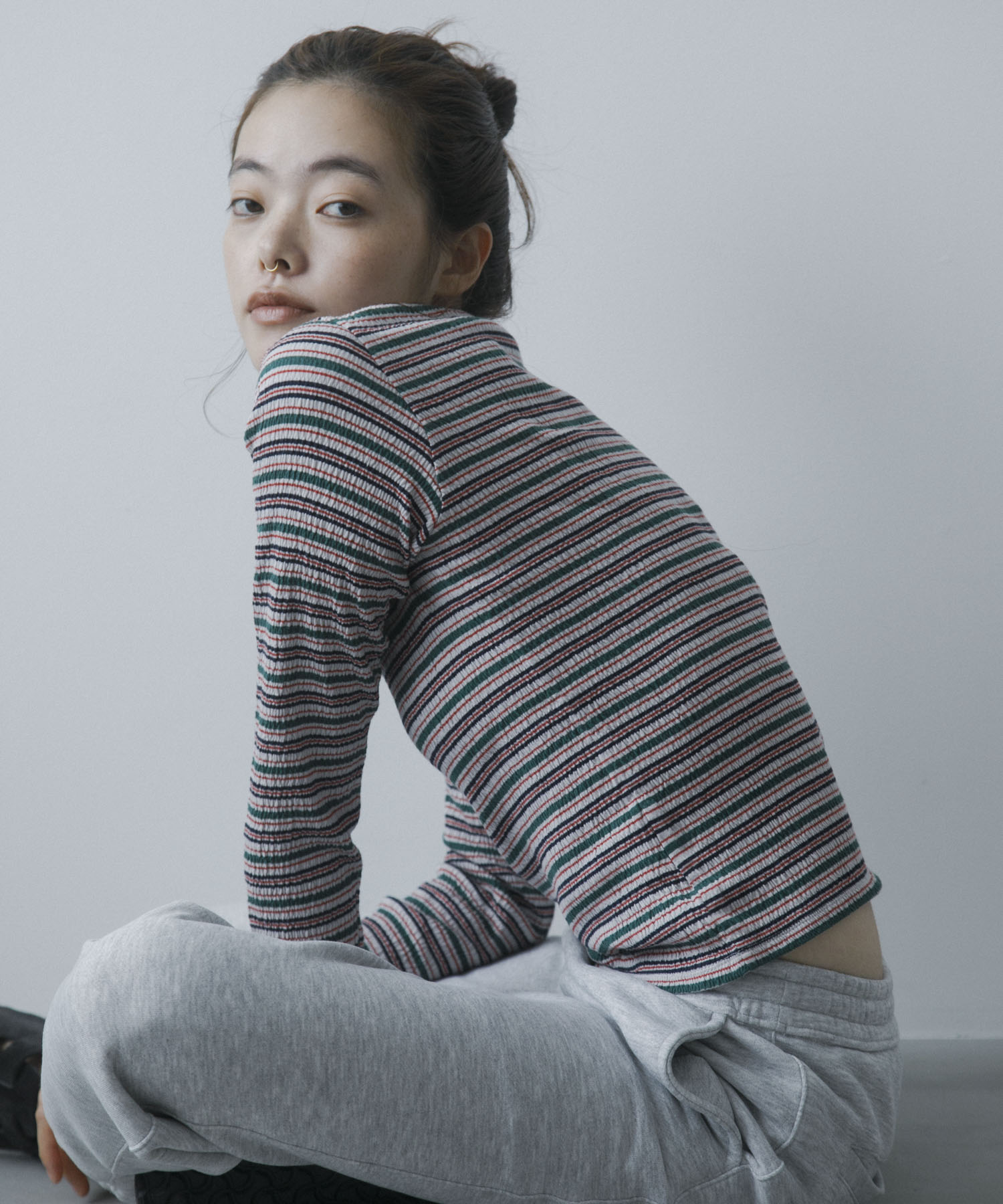 Girls department Club　MULTI STRIPE JQ LONGSLEEVE