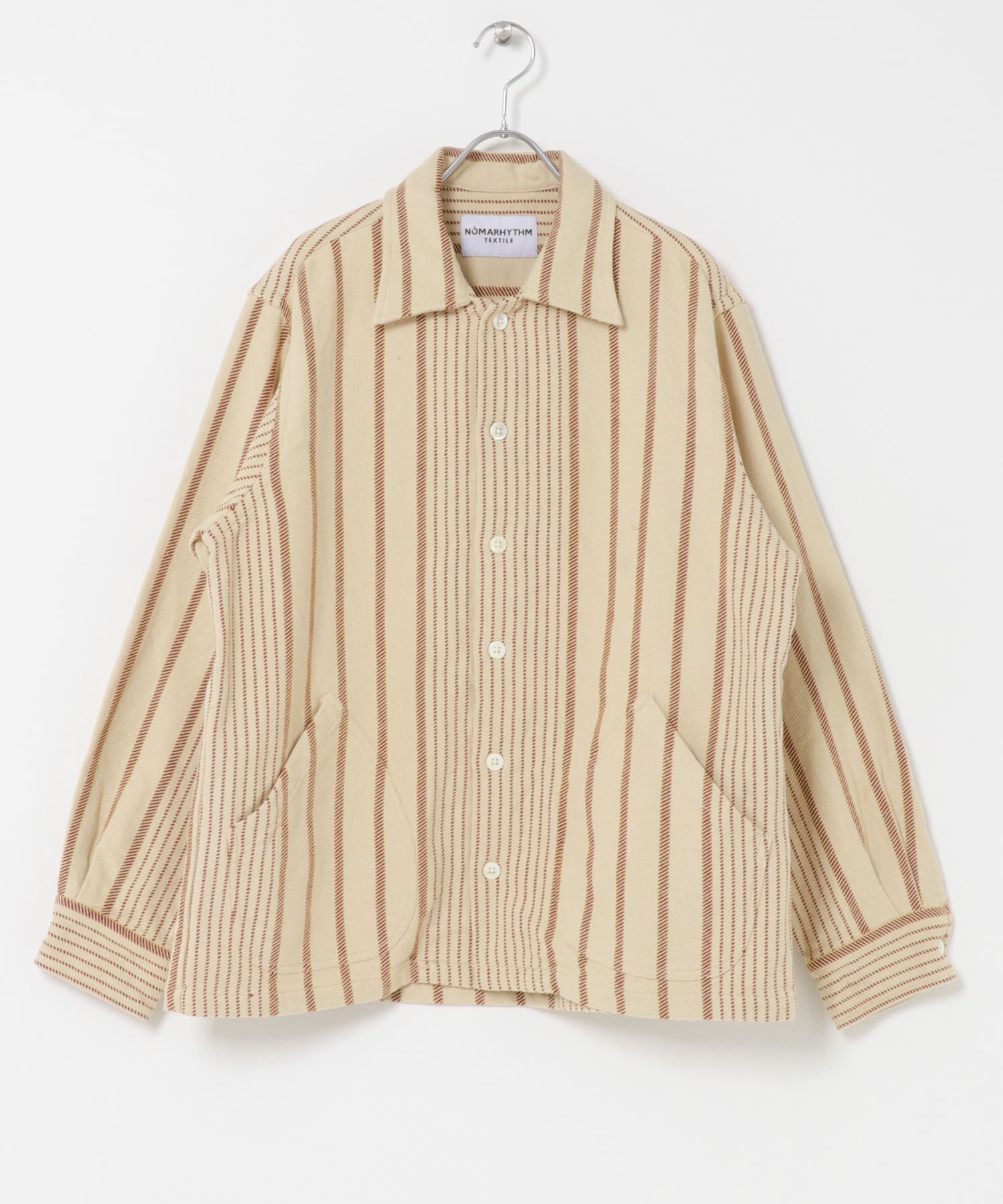 NOMARHYTHM TEXTILE　Stripe Shirt Jacket Crean 1