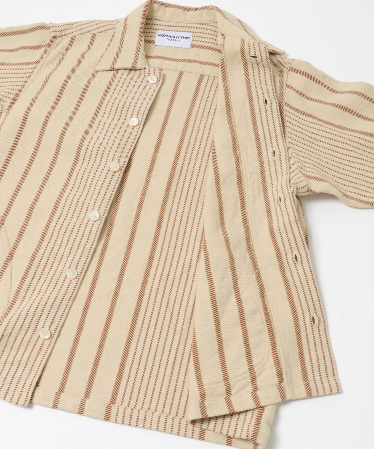 NOMARHYTHM TEXTILE　Stripe Shirt Jacket Crean 1