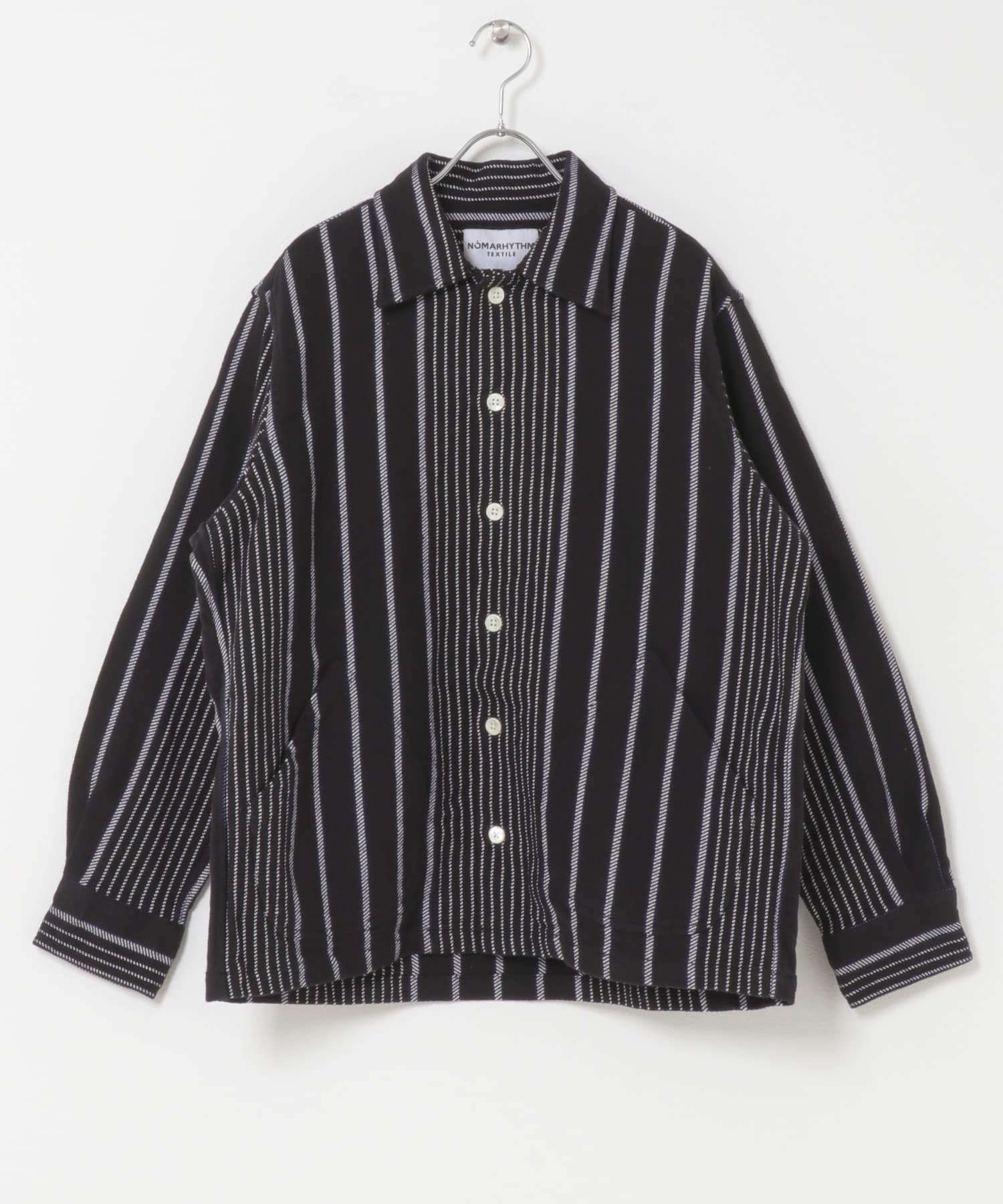 NOMARHYTHM TEXTILE　Stripe Shirt Jacket BLACK 1