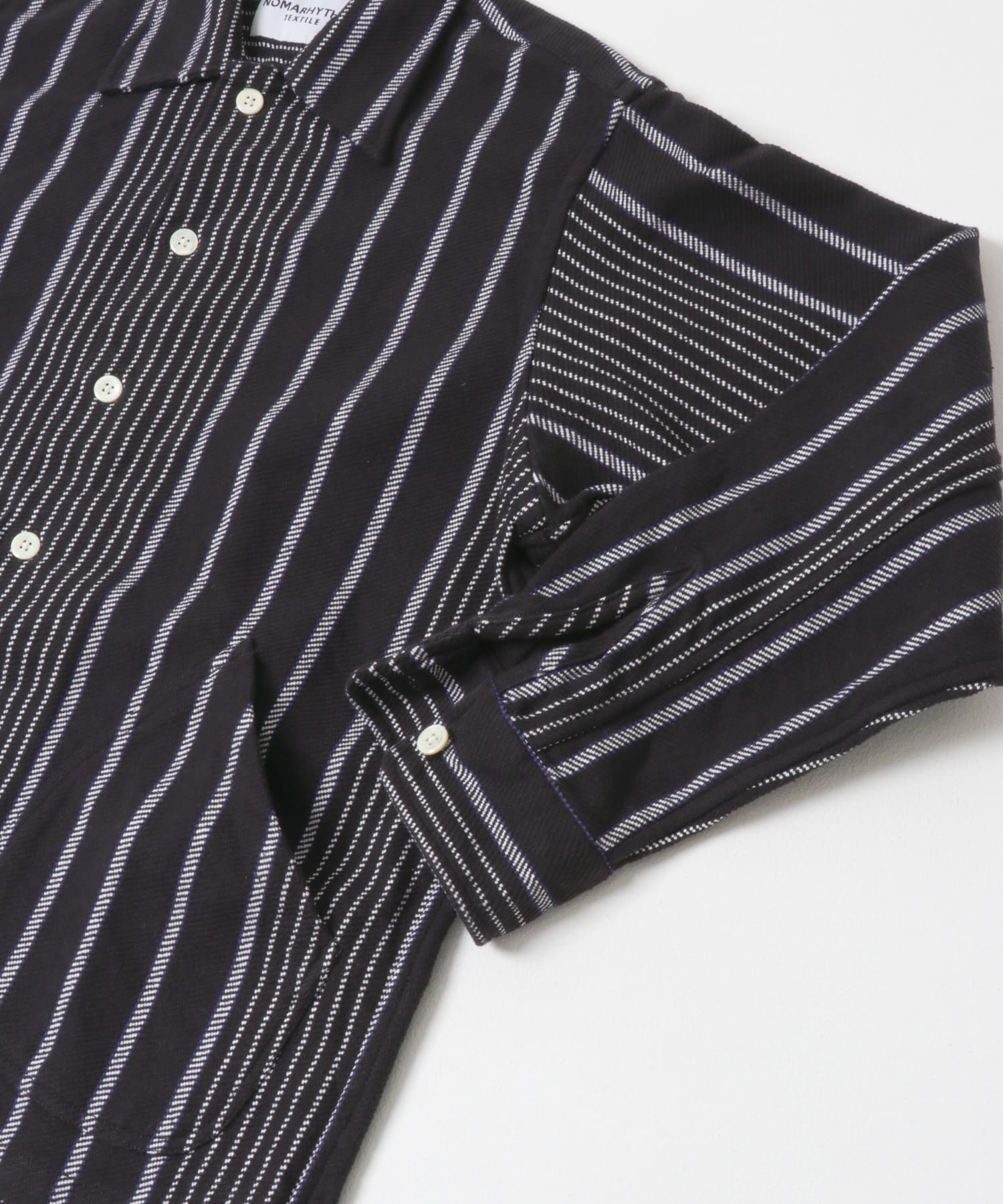 NOMARHYTHM TEXTILE　Stripe Shirt Jacket BLACK 1