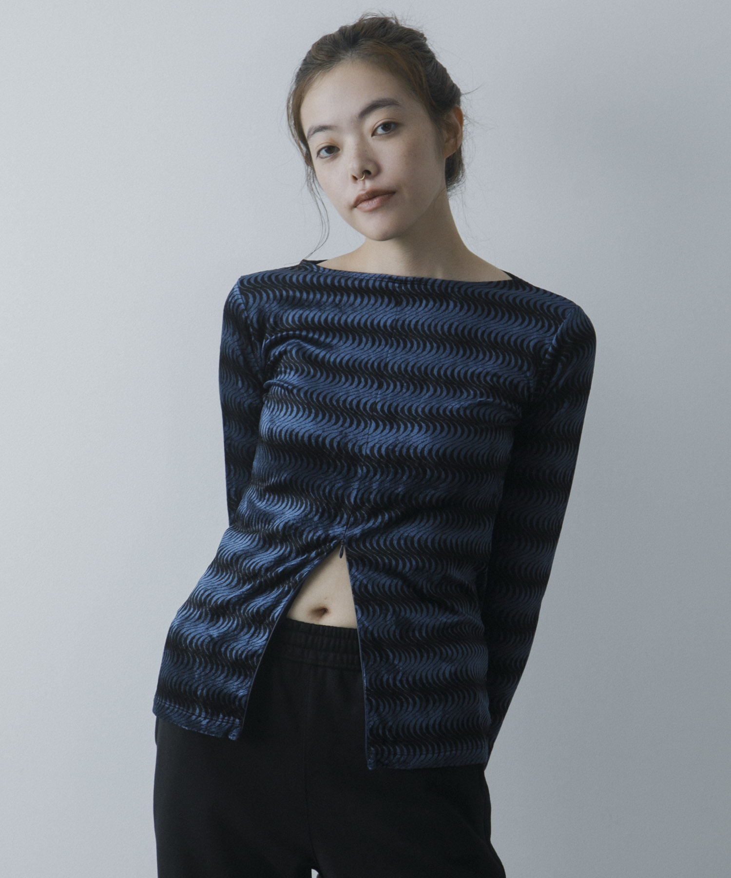 TanC TOKYO PATTERN VELOUR LONGSLEEVE(Free BLUE): トップス｜URBAN