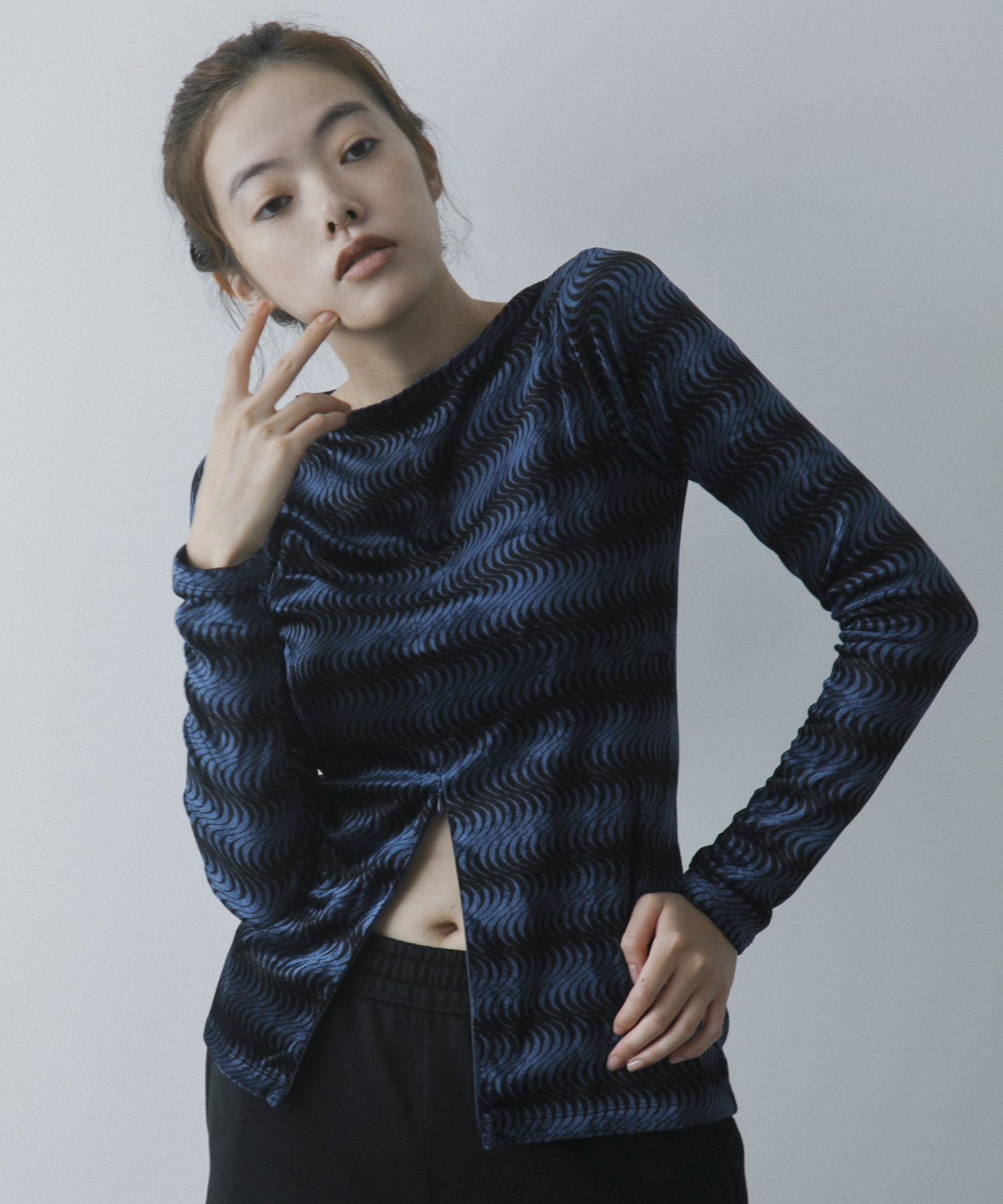 TanC TOKYO PATTERN VELOUR LONGSLEEVE(Free BLUE): トップス｜URBAN