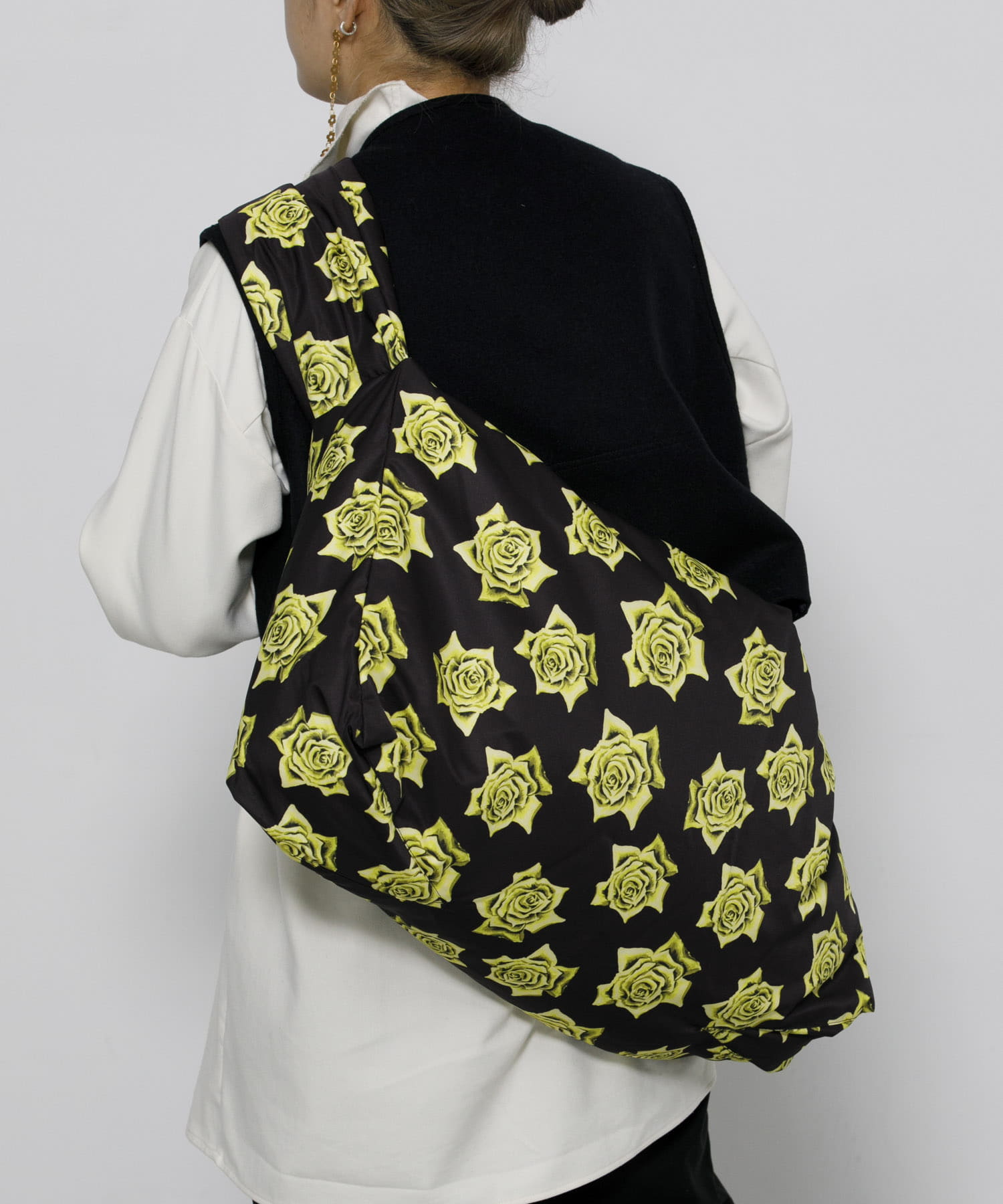 kokyo　Rectangulo Puff Bag XL RosesPrint Free