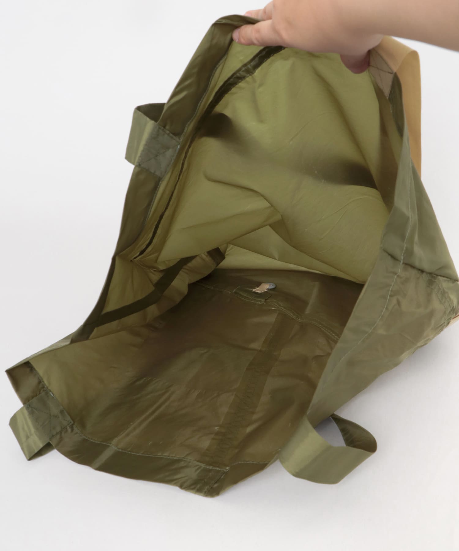 OUR SHIFT　Upcycled Tote Bag L green M