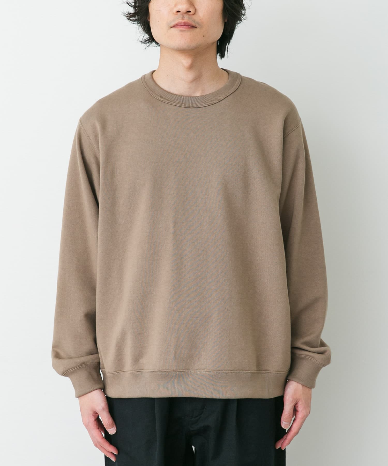 STILL BY HAND PIMA COTTON SWEATSHIRTS(46 ASH WHITE): トップス