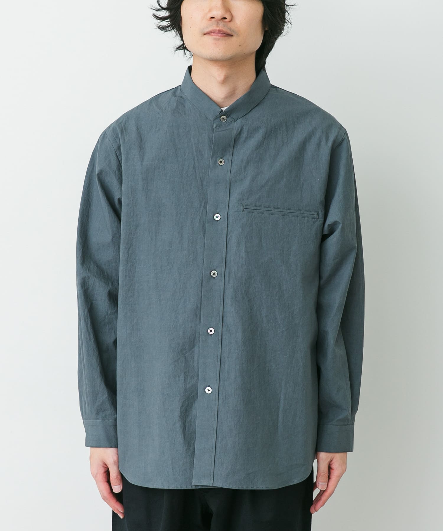STILL BY HAND　LINENMIXEDNARROWCOLLARSHIRTS