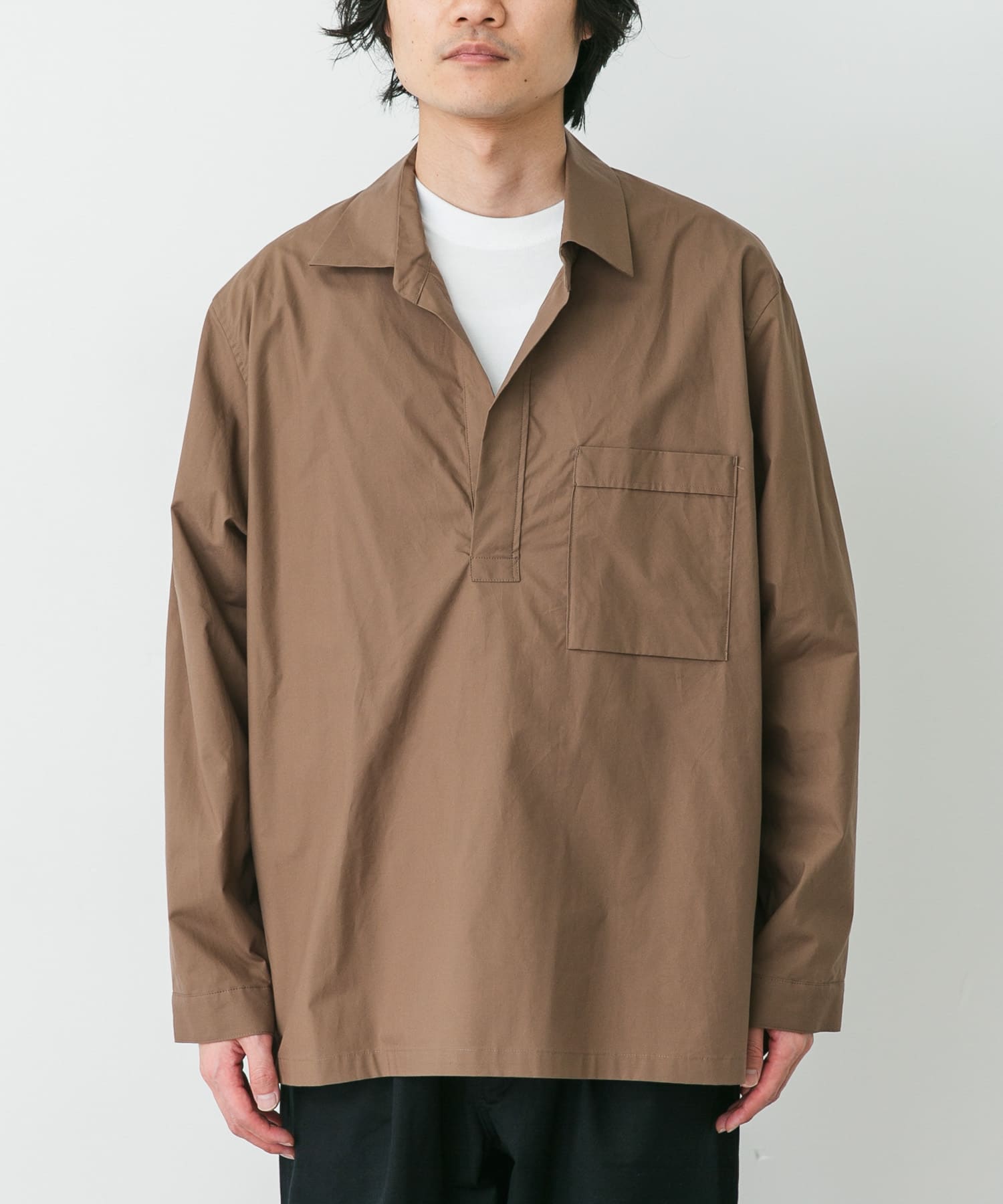 STILL BY HAND BUTTONLESS OVER SHIRTS(46 SLATE GREY): トップス