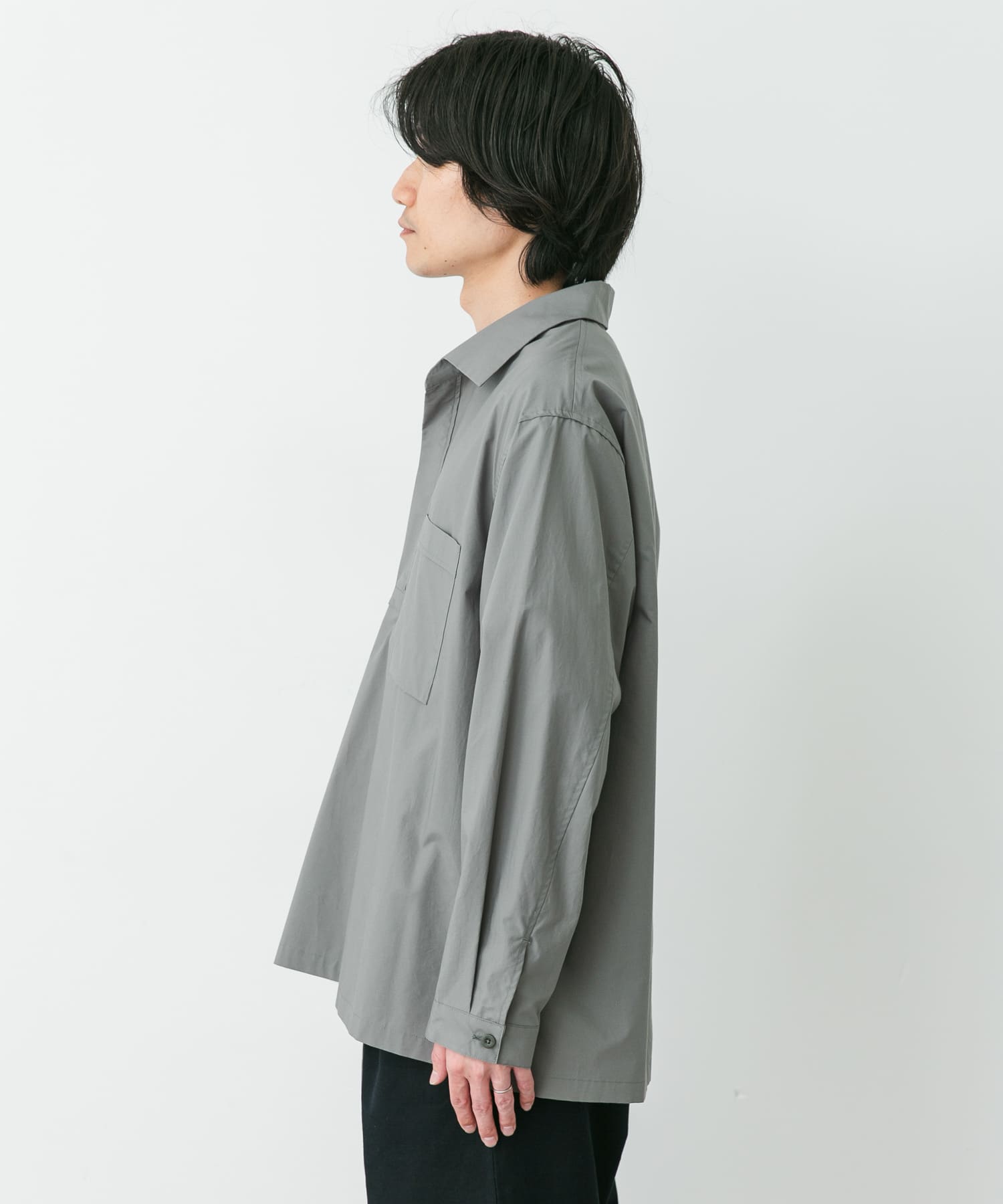 STILL BY HAND BUTTONLESS OVER SHIRTS(46 SLATE GREY): トップス