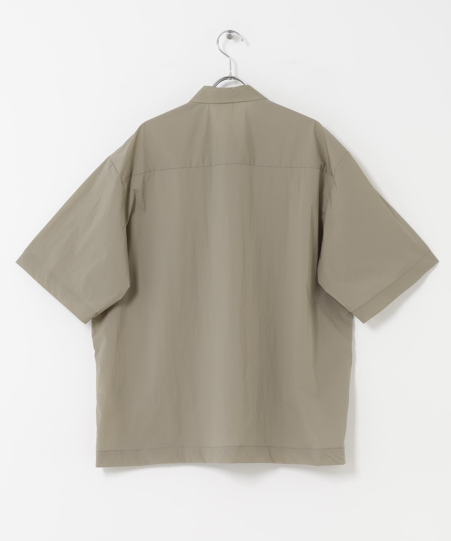 STILL BY HAND　ナイロンレギュラーカラーシャツ GREIGE 46