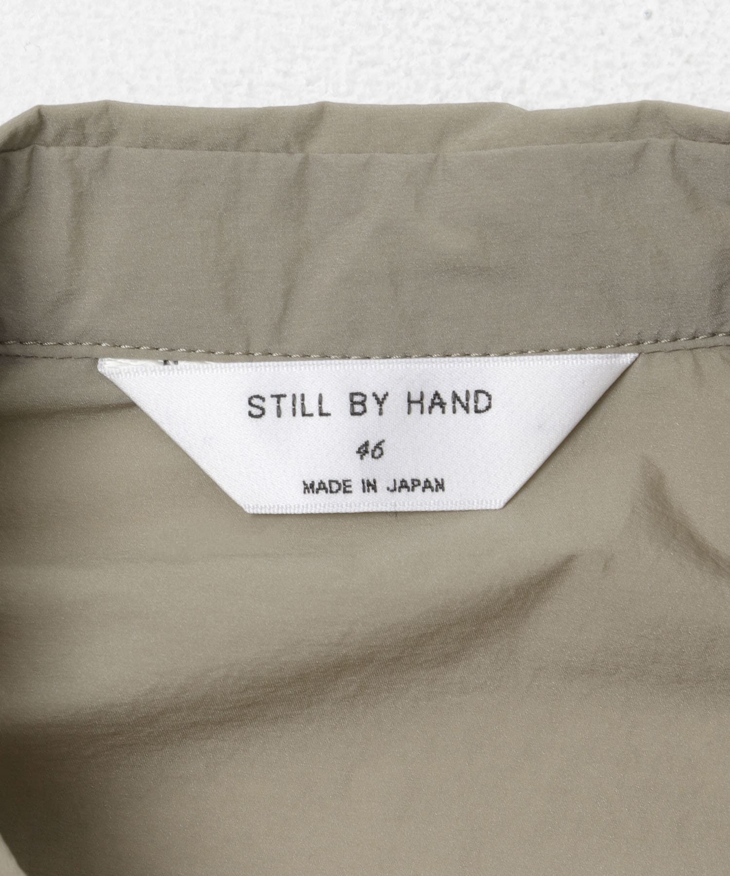 STILL BY HAND　ナイロンレギュラーカラーシャツ GREIGE 46