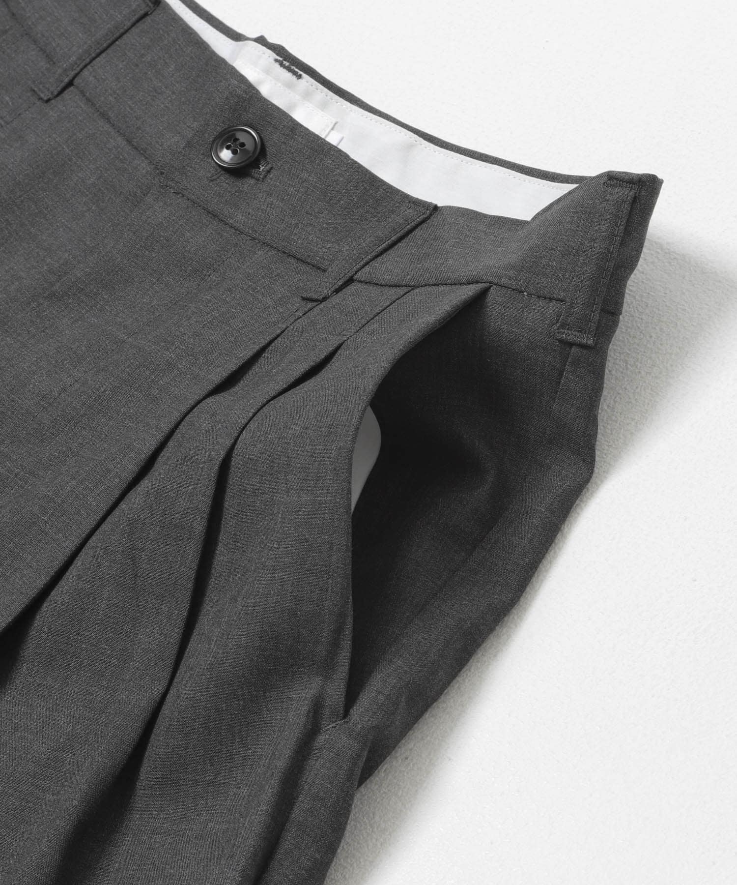 STILL BY HAND　スーパー120サマーウールショーツ CHARCOAL 44