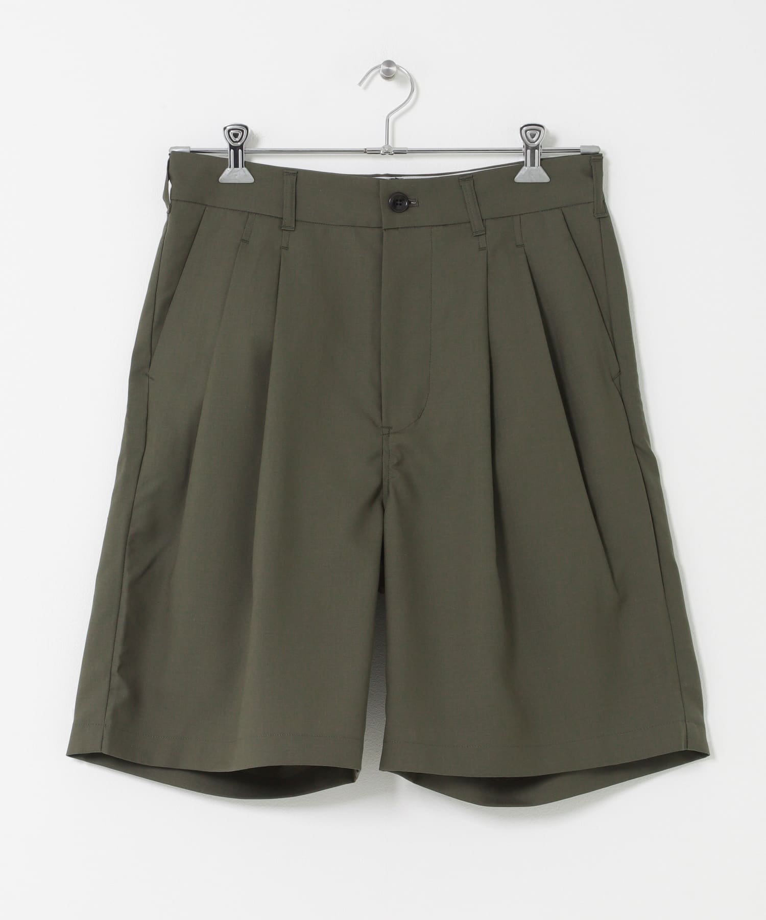 STILL BY HAND　スーパー120サマーウールショーツ OLIVE 44