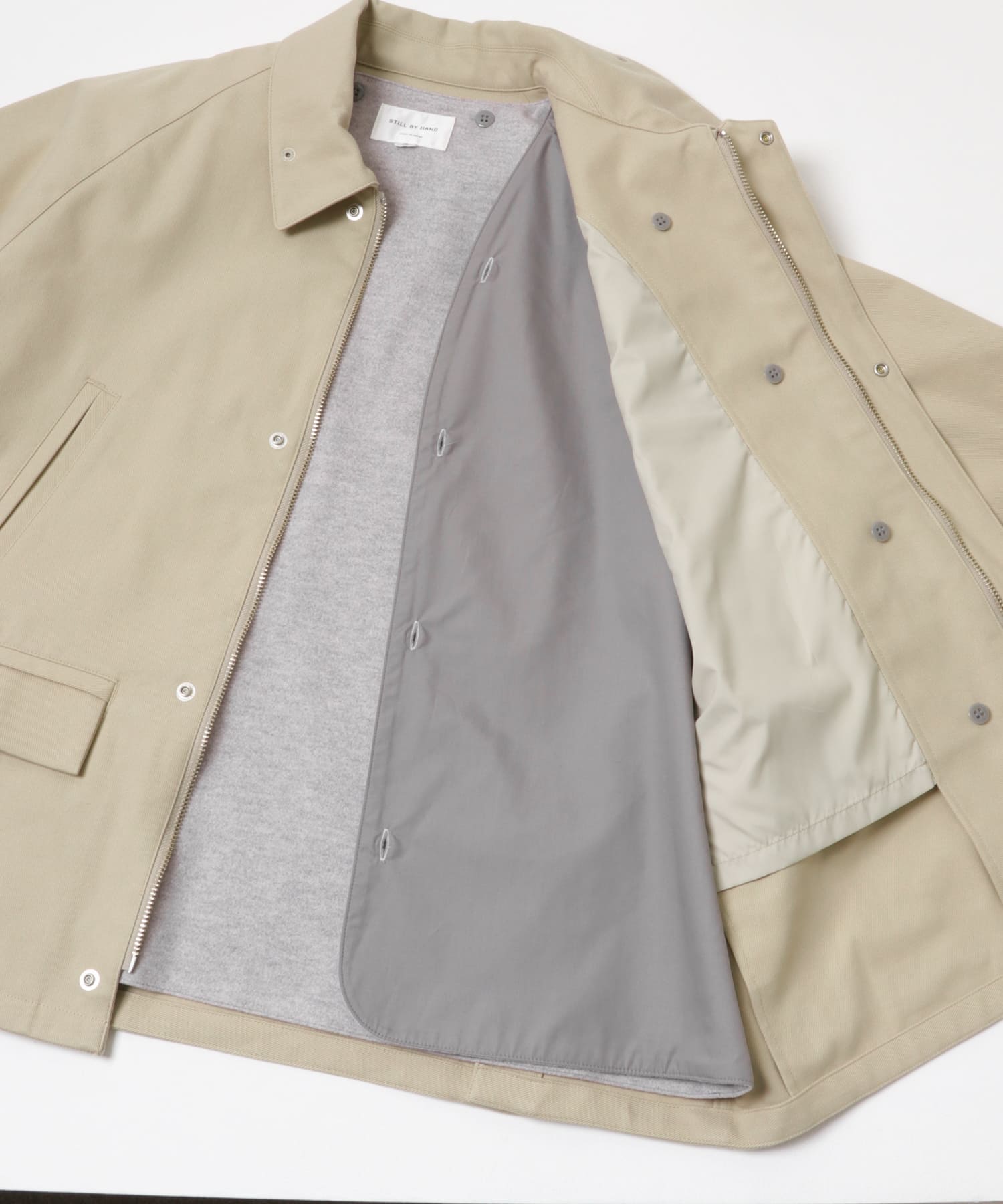STILL BY HAND　ライナー付きショートブルゾン BEIGE 46