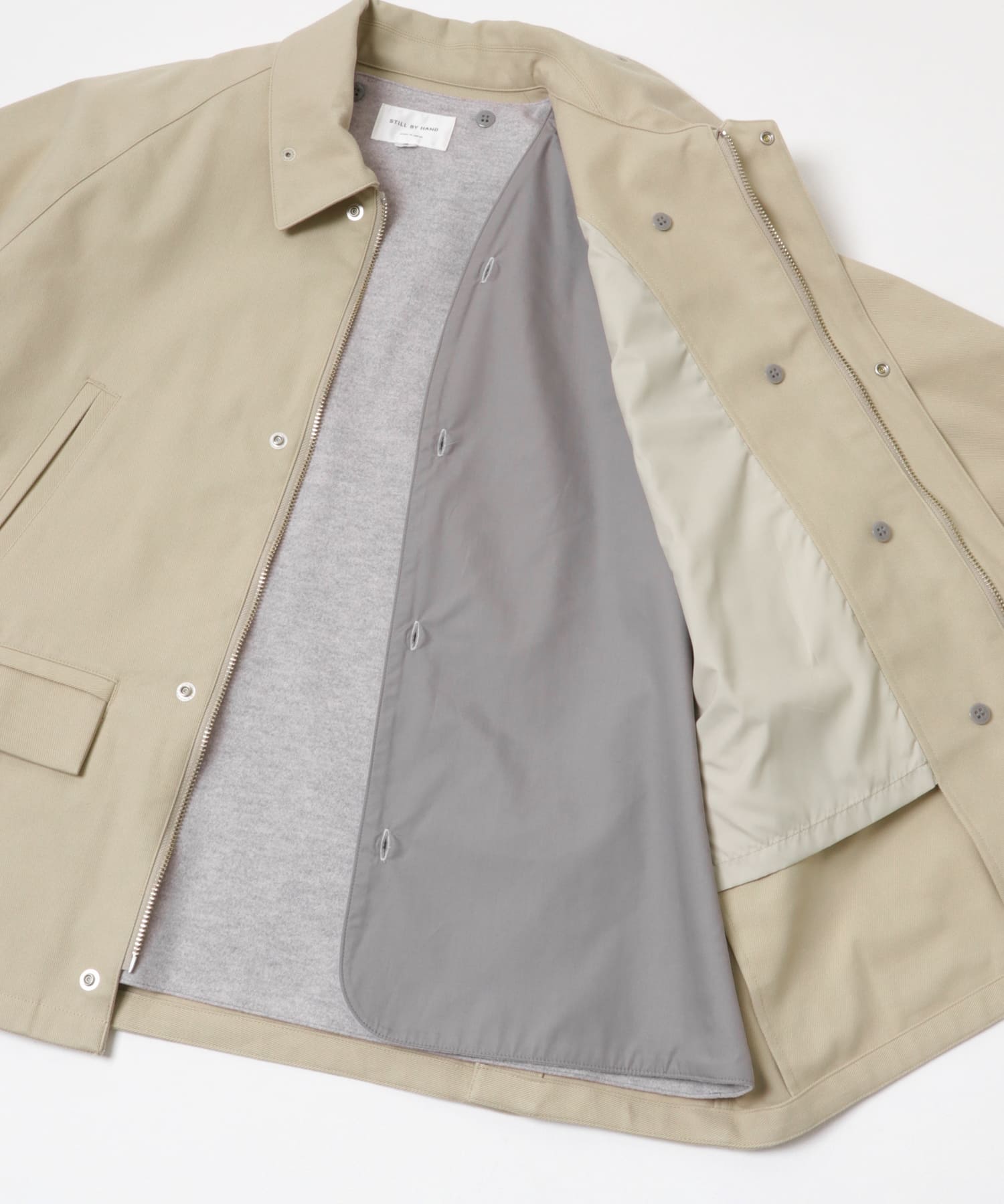 STILL BY HAND　ライナー付きショートブルゾン BEIGE 46