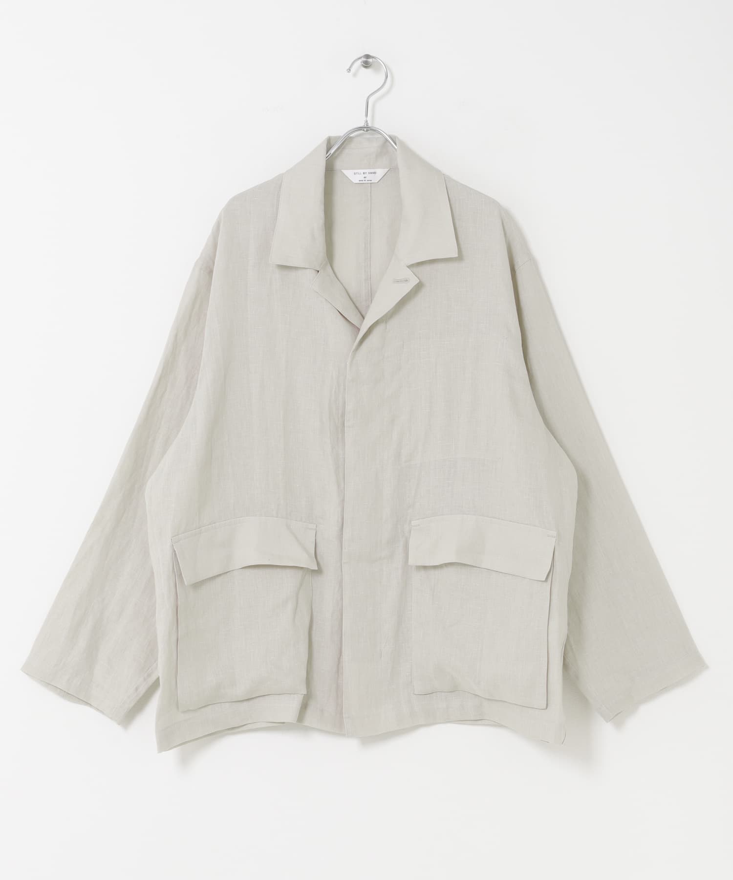 STILL BY HAND　リネンシャツカバーオール TAUPE 46