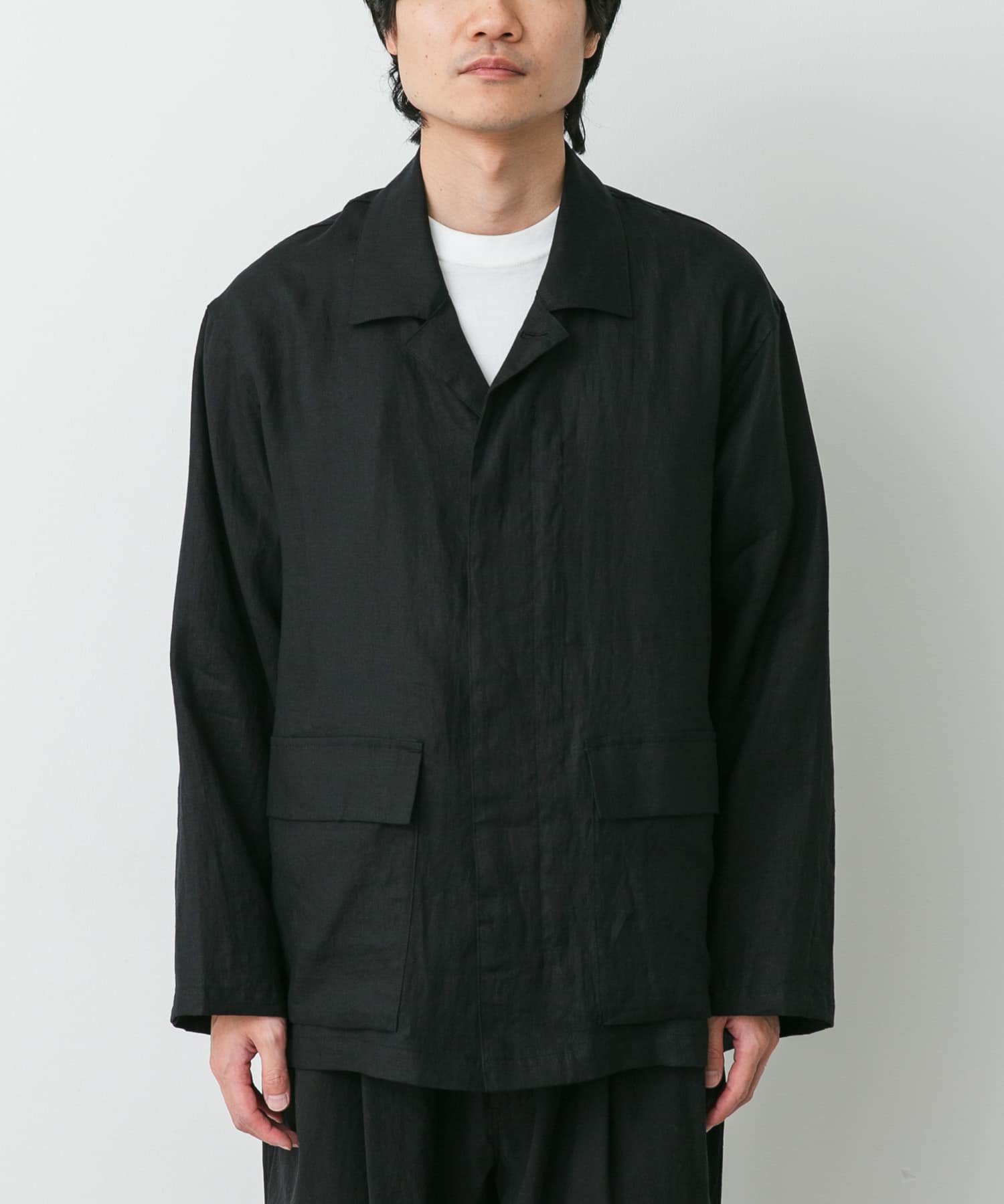 STILL BY HAND　リネンシャツカバーオール