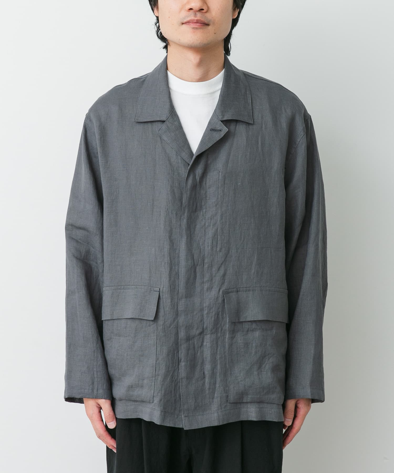 STILL BY HAND　リネンシャツカバーオール