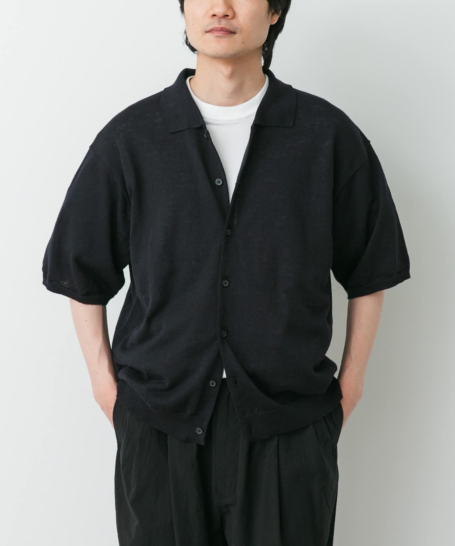 STILL BY HAND　ハーフスリーブニットカーディガン