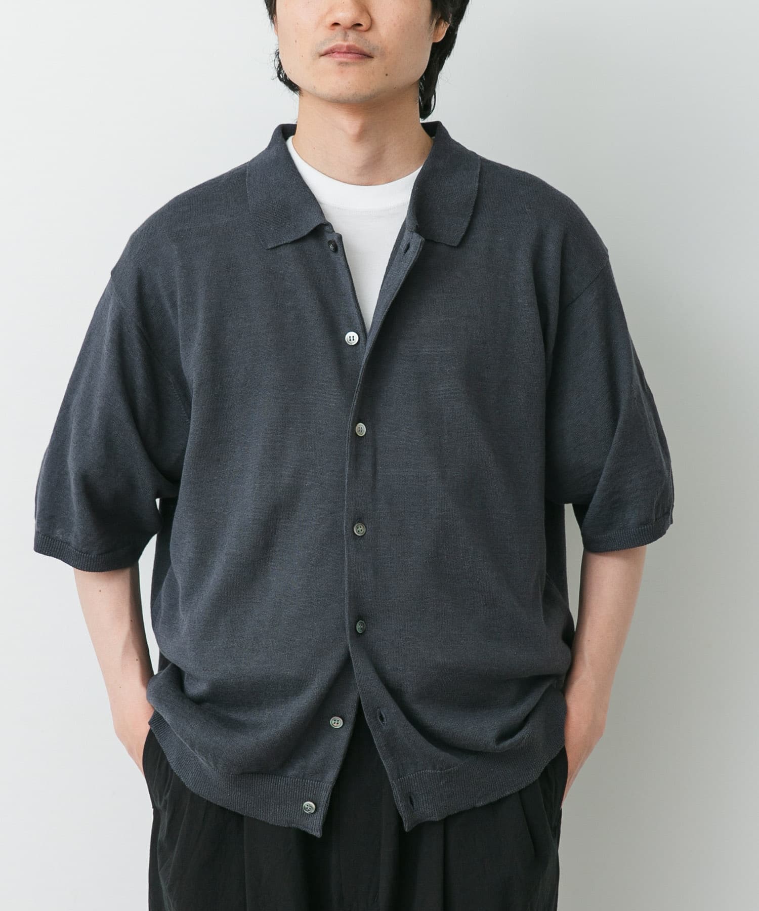 STILL BY HAND　ハーフスリーブニットカーディガン