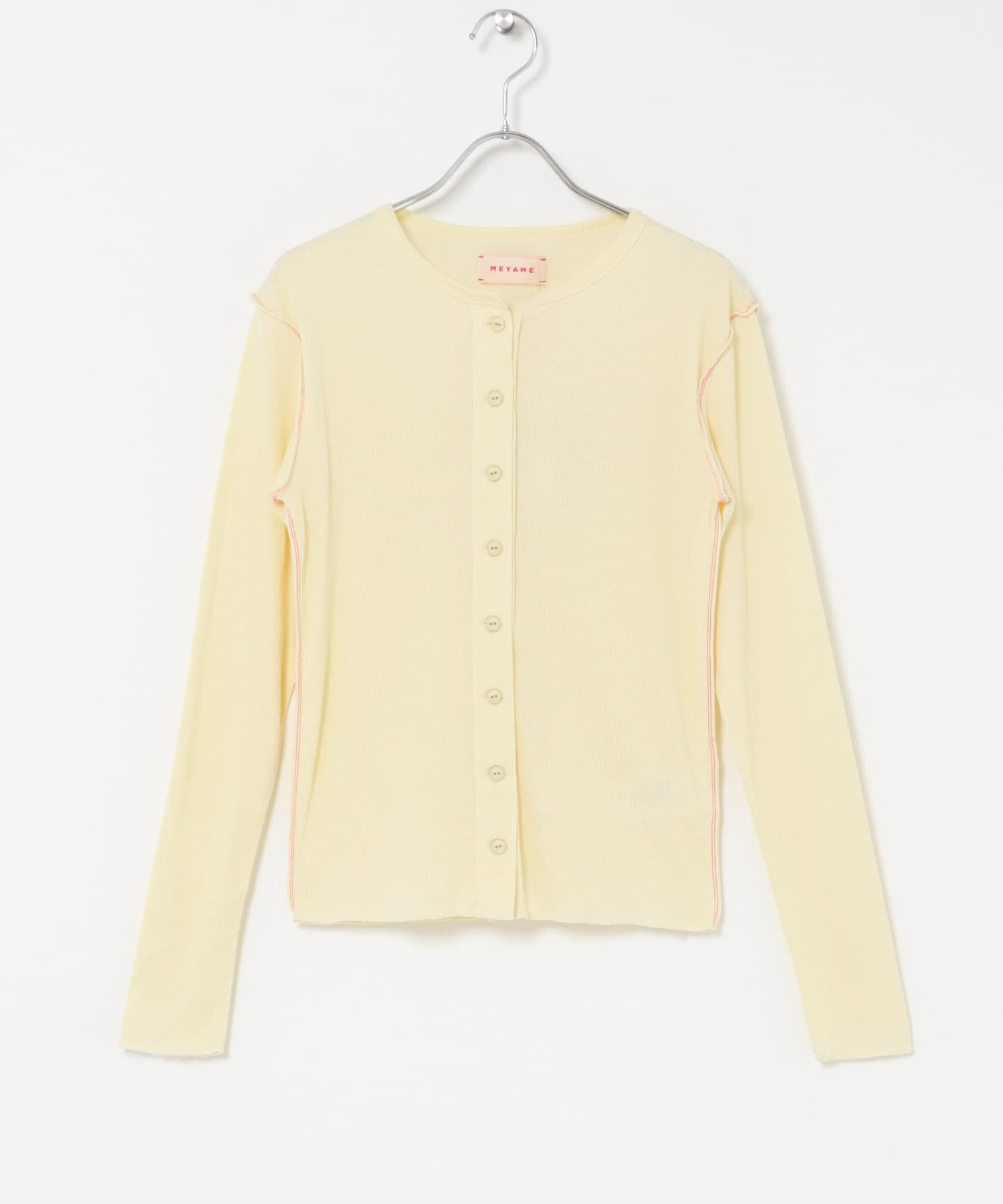 MEYAME　SOFT RIB SIDE STITCH CARDIGAN