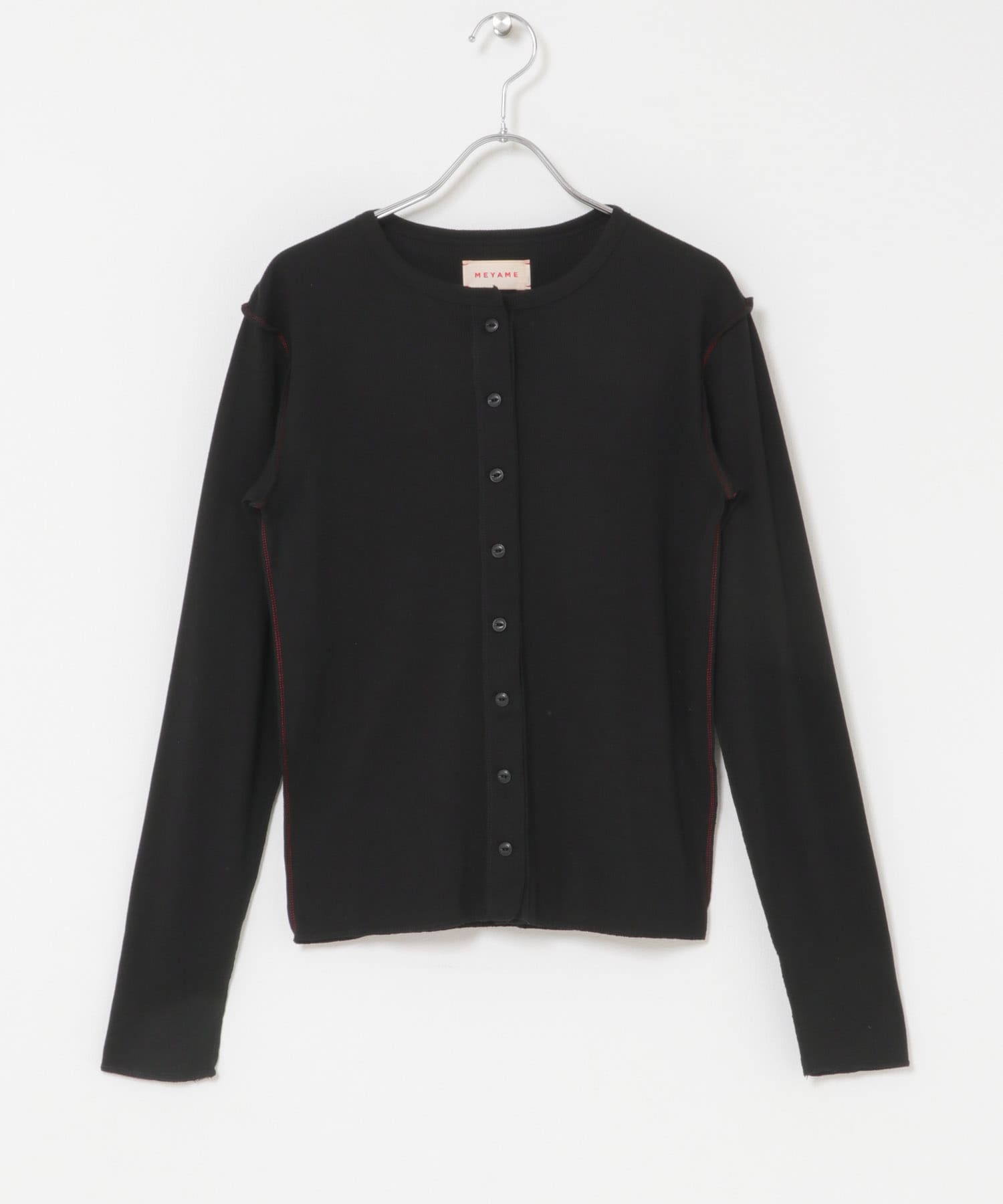 MEYAME　SOFT RIB SIDE STITCH CARDIGAN
