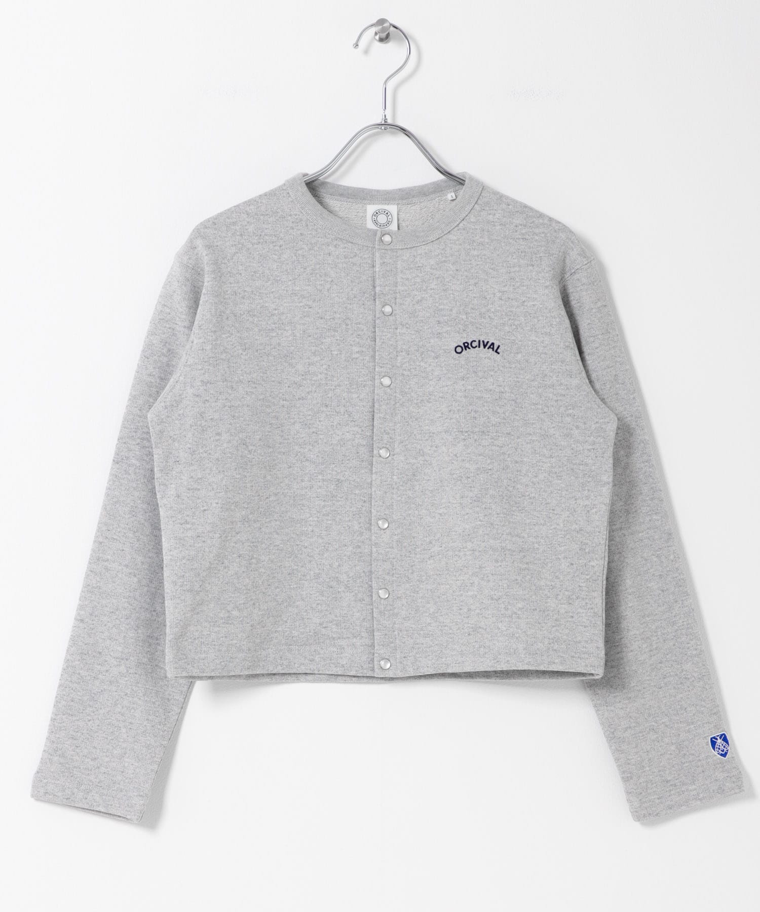 ORCIVAL　CREW NECK CARDIGAN GREY 1