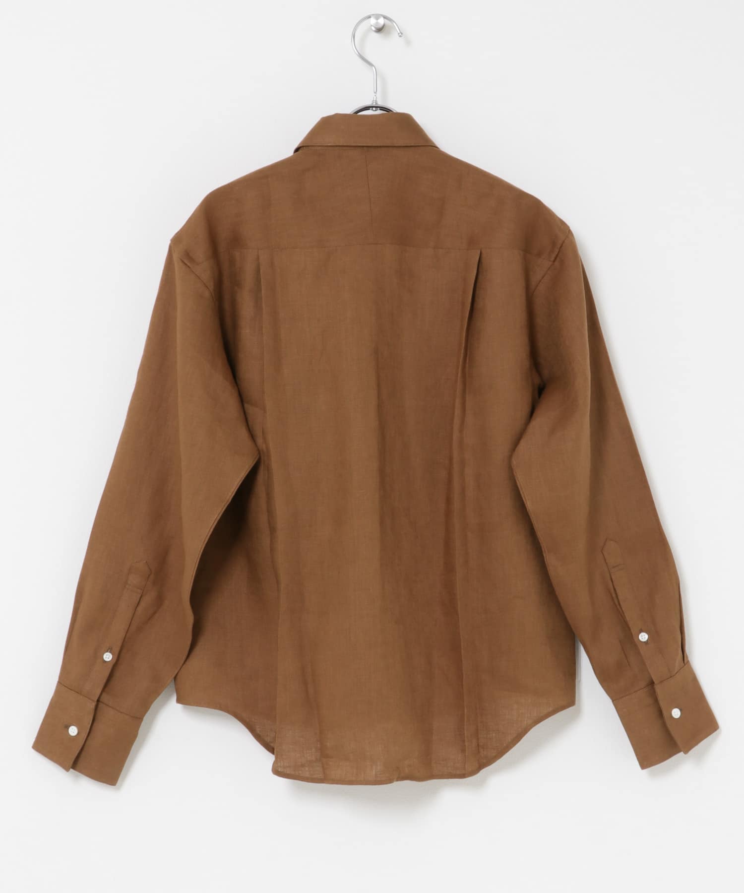 FUJI　LINEN STANDARD SHIRTS BROWN 2