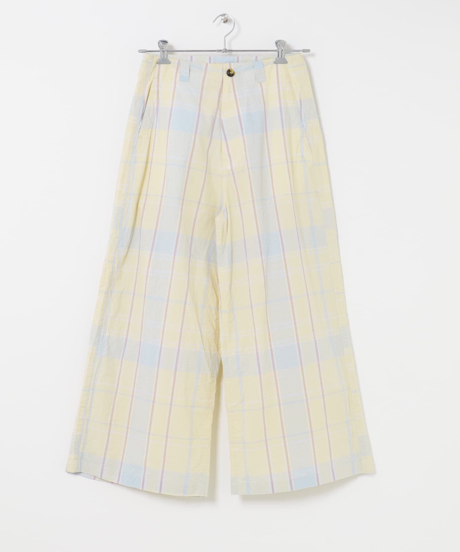 MEYAME　CHECK SIDE LINE WIDE PANTS