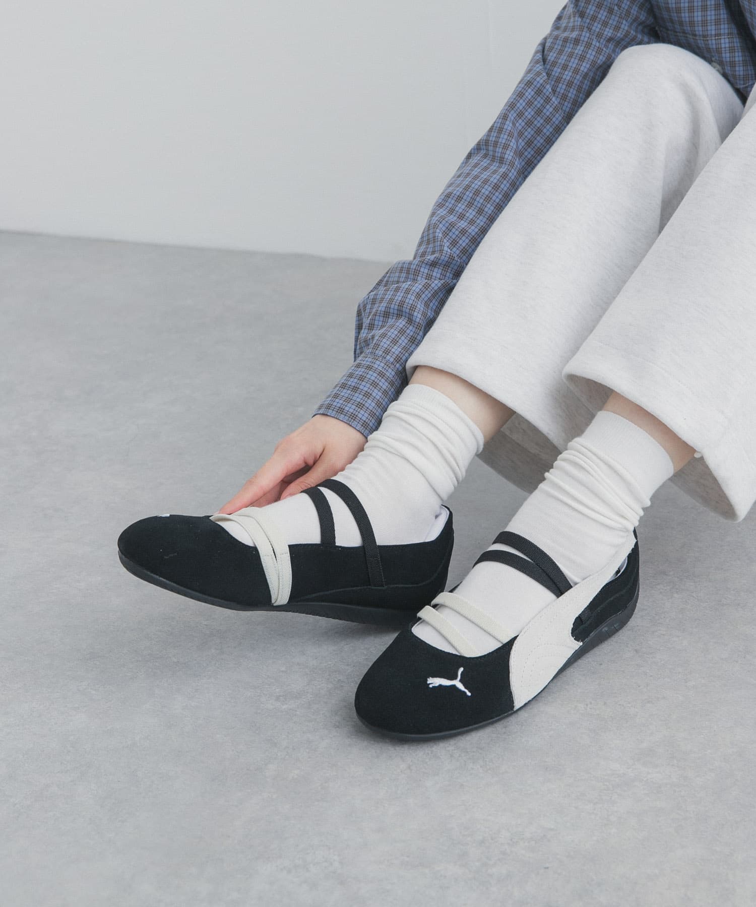 PUMA　SPEEDCAT BALLET SD WNS BLK/WHT 23.5