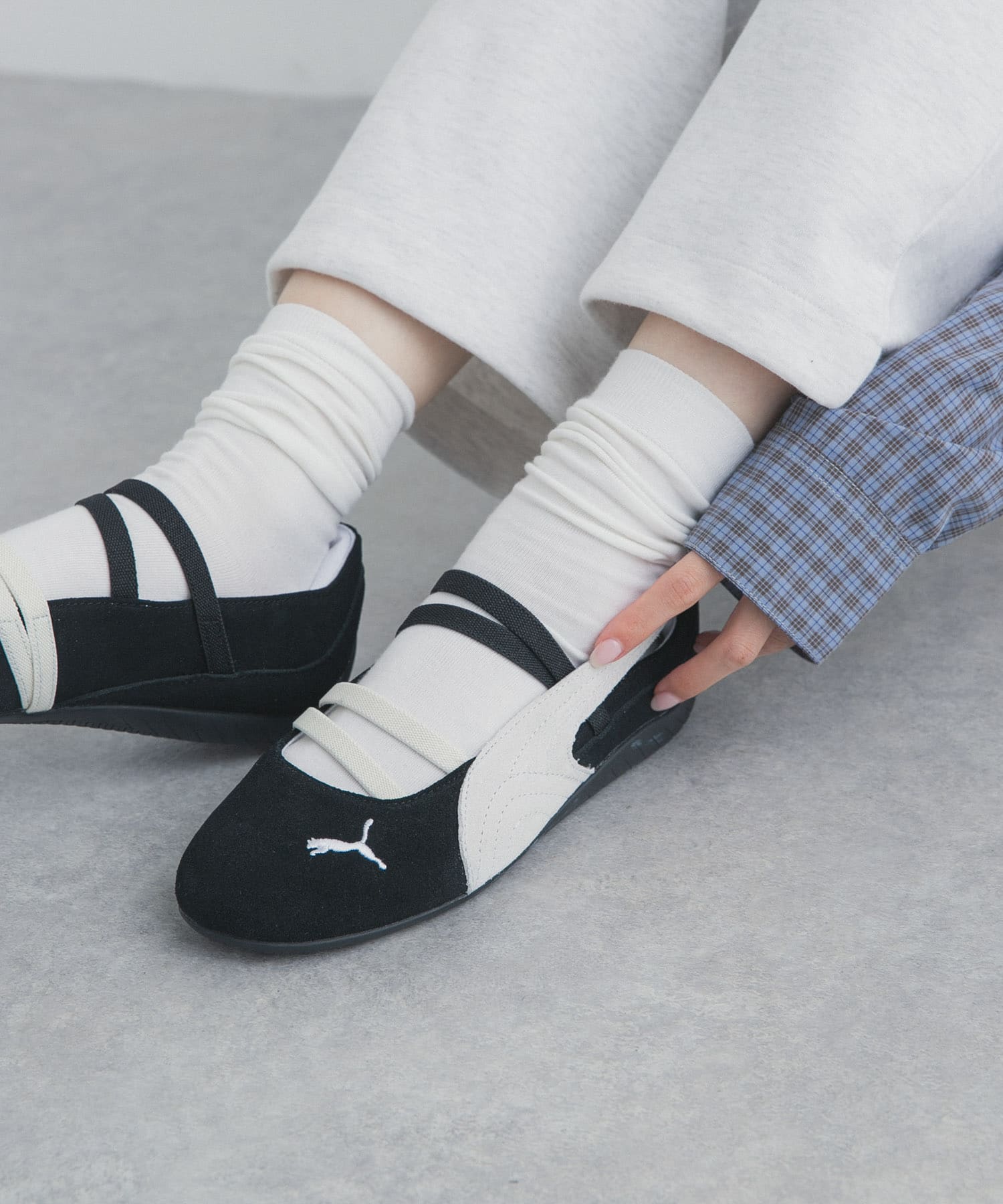 PUMA　SPEEDCAT BALLET SD WNS BLK/WHT 23.5