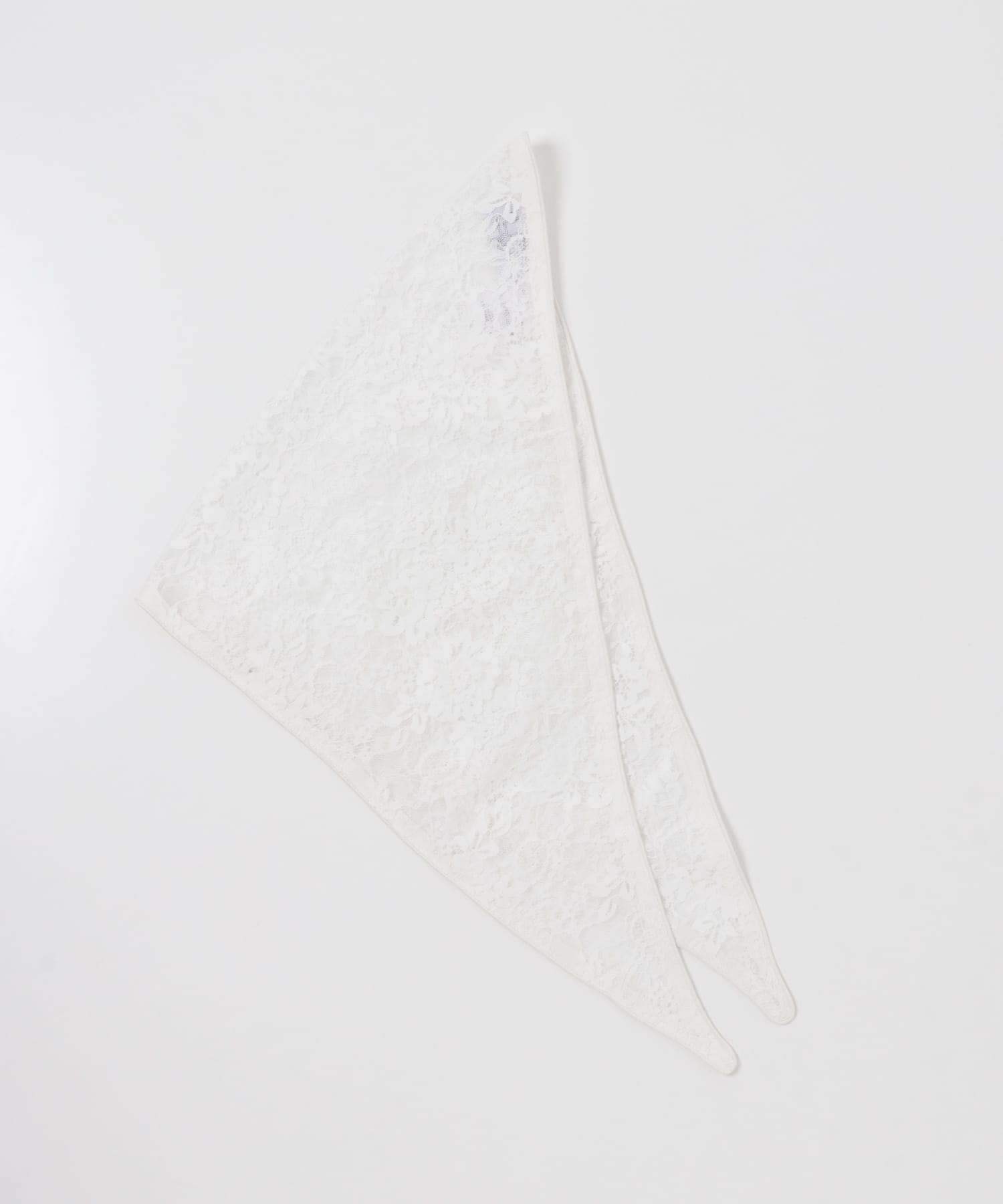 LAYAS　LACE TRIANGLE SCARF WHITE One