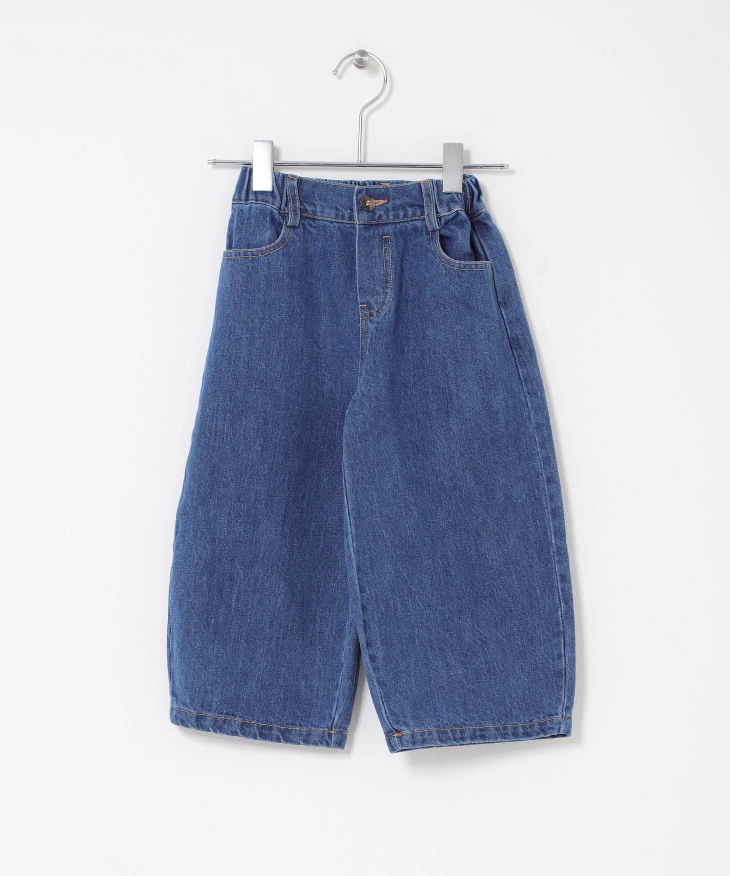 『別注カラー』Solii+Sola　CROSS STITCH DENIM(KIDS) 別注BL×YE 4-5y