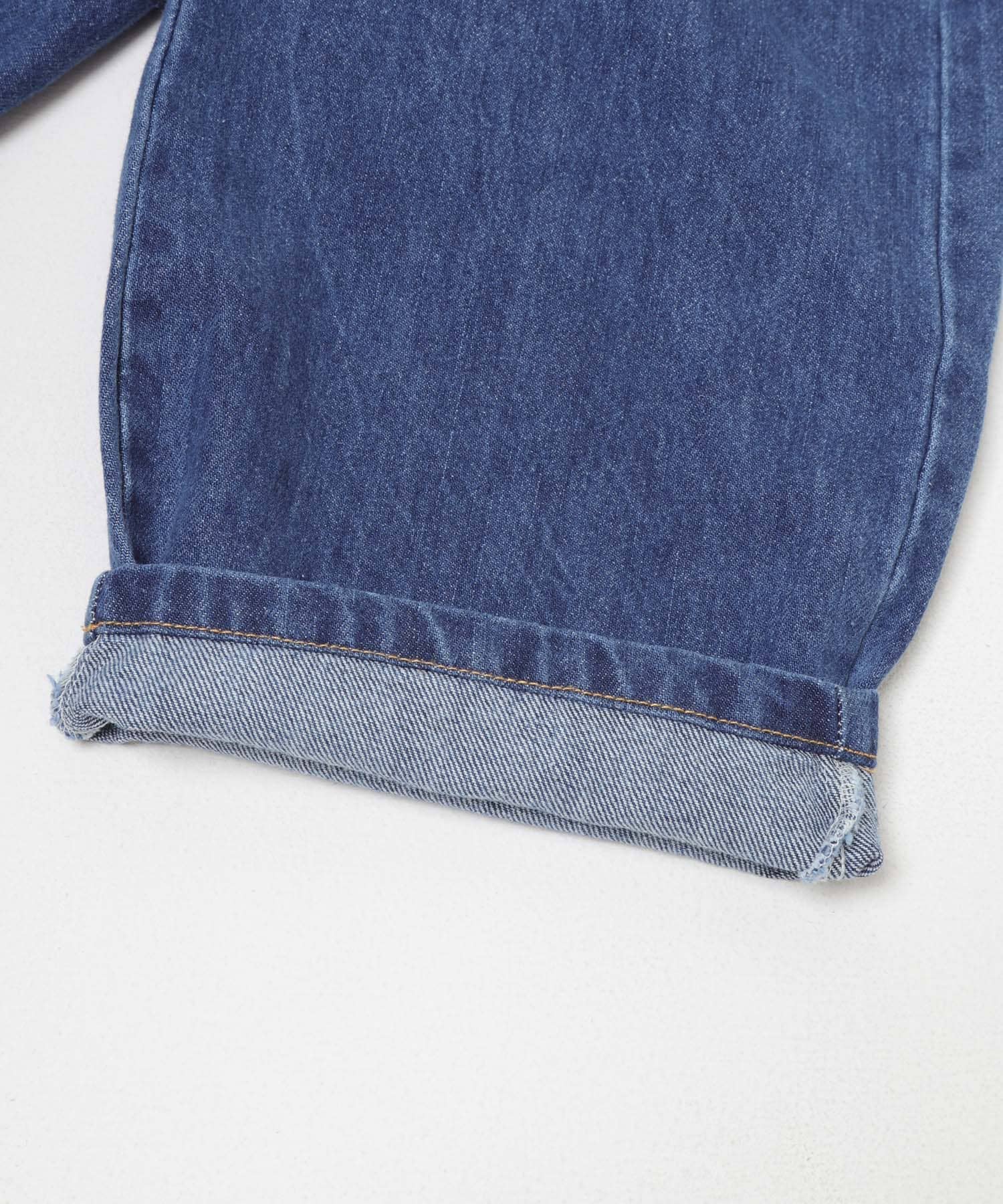 『別注カラー』Solii+Sola　CROSS STITCH DENIM(KIDS) 別注BL×YE 4-5y