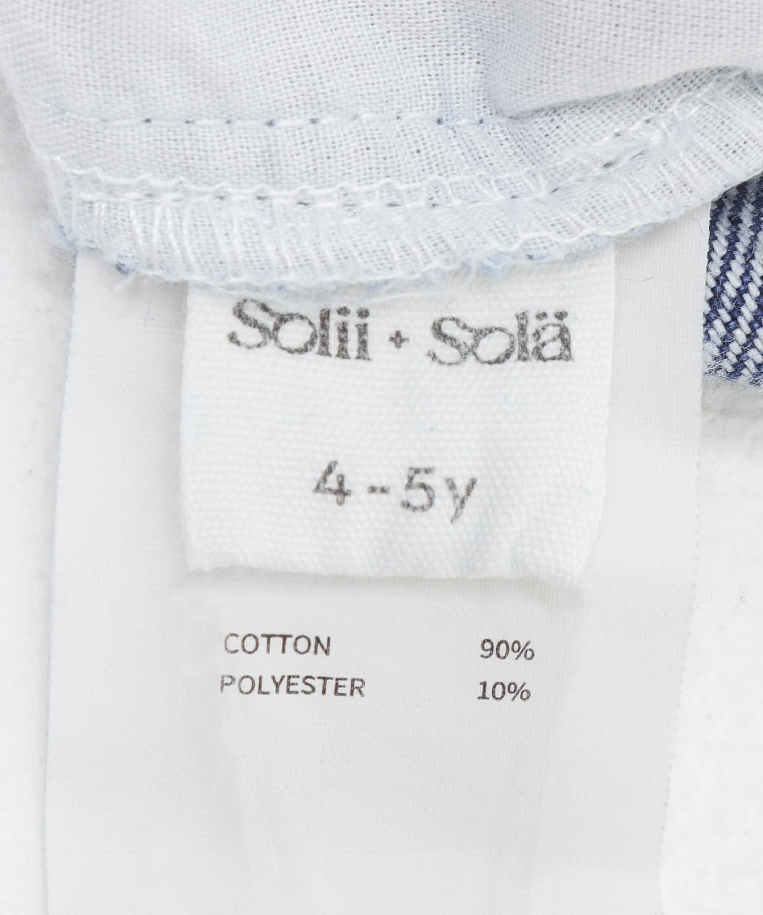 『別注カラー』Solii+Sola　CROSS STITCH DENIM(KIDS) 別注BL×YE 5-6y